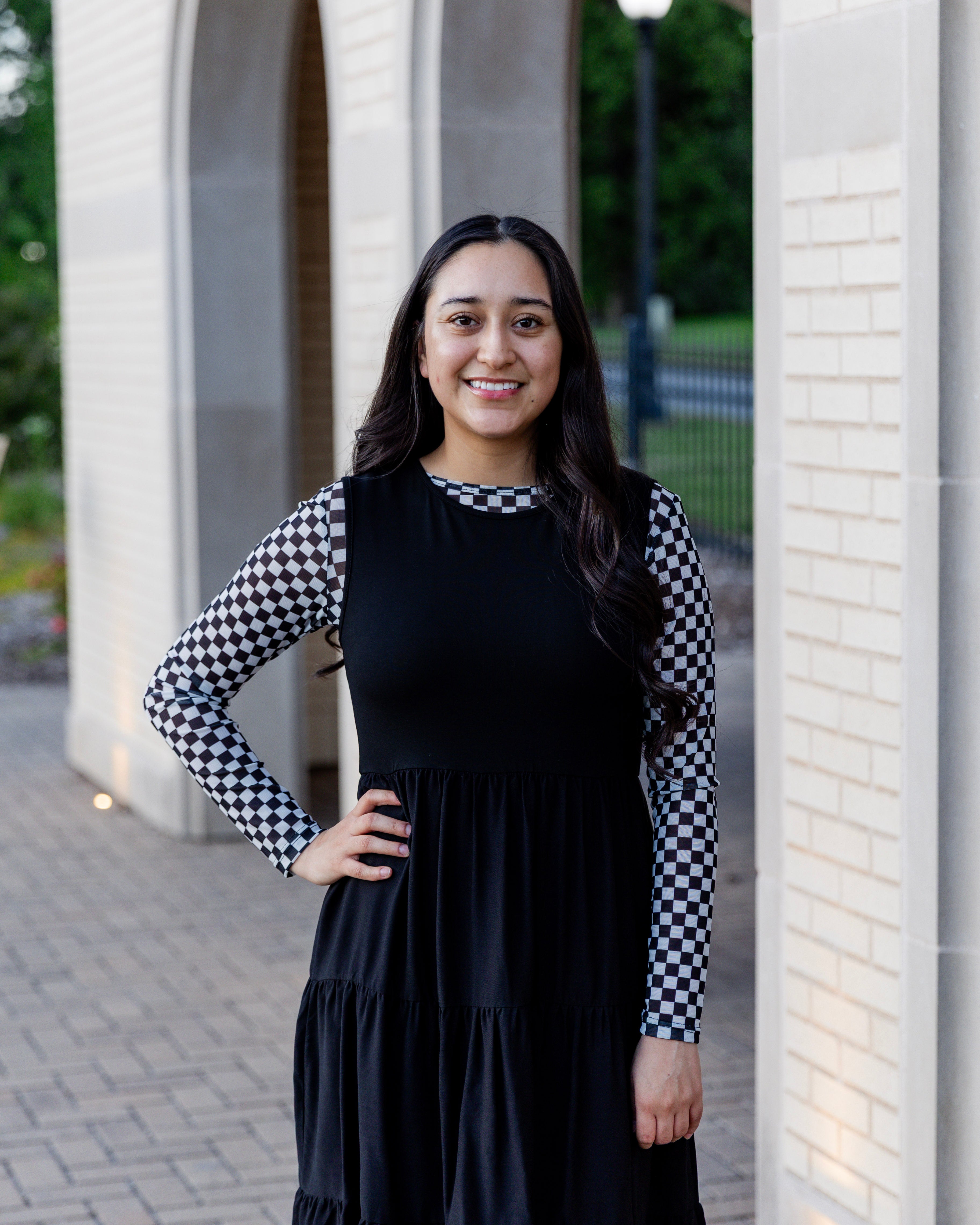 Women's long sleeve mesh layering top – modest, unlined, fitted top for stylish layering outfits