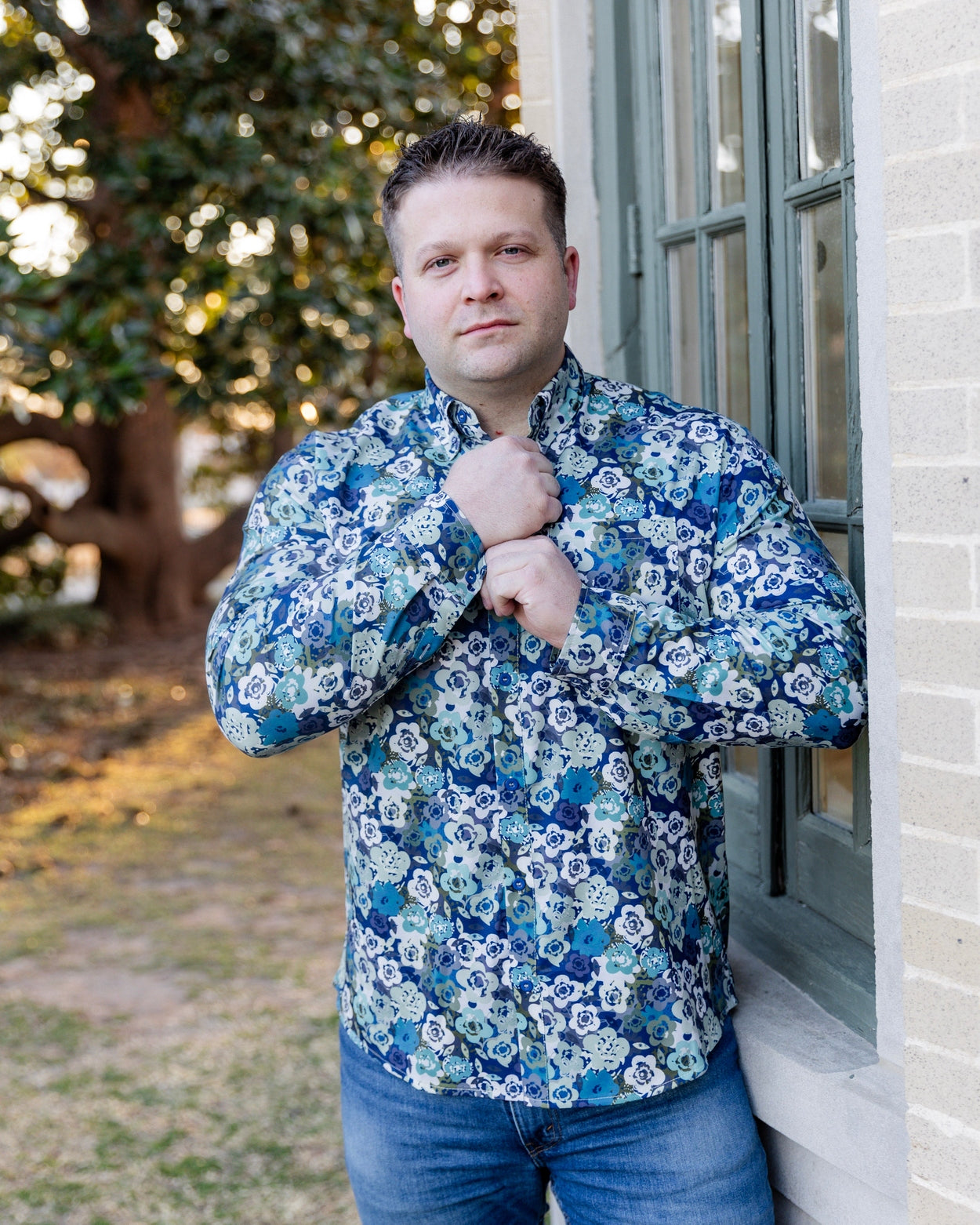 Men's Button Down Shirt in Storm Brush - Final Sale nuggles-clothing