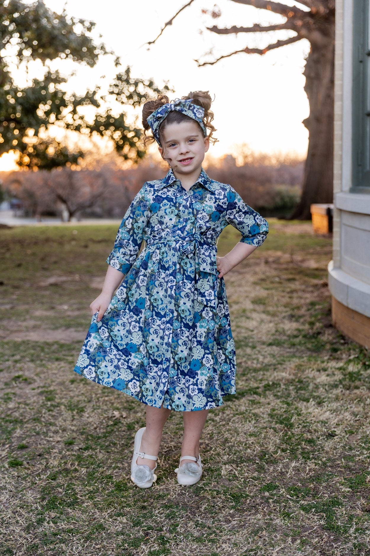 Girls' Rachel Dress in Storm Brush nuggles-clothing