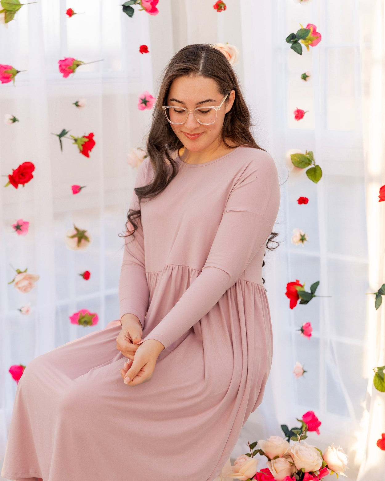 Farah Dress in Baby Pink - Final Sale nuggles-clothing