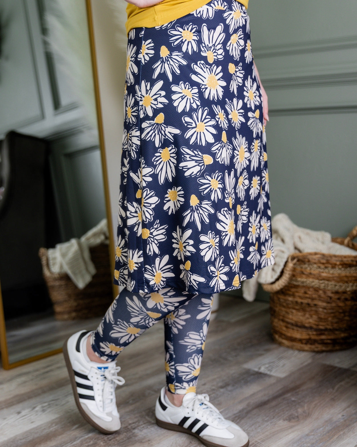 Tilly Sport Skirt in Daisy After Dark nuggles-clothing