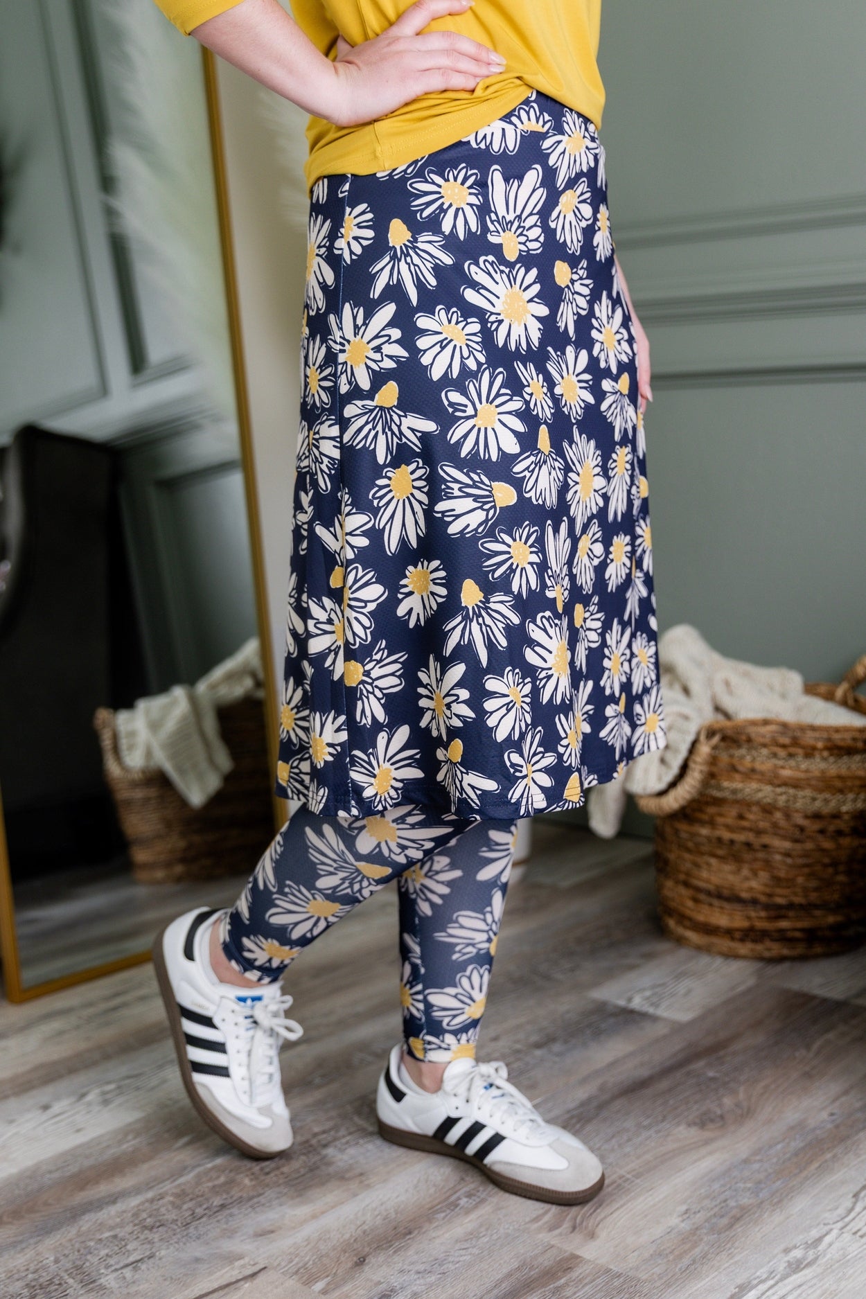Tilly Sport Skirt in Daisy After Dark nuggles-clothing
