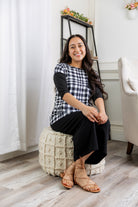 Mae Top by Nuggles® in contrasting knit fabric with front pocket