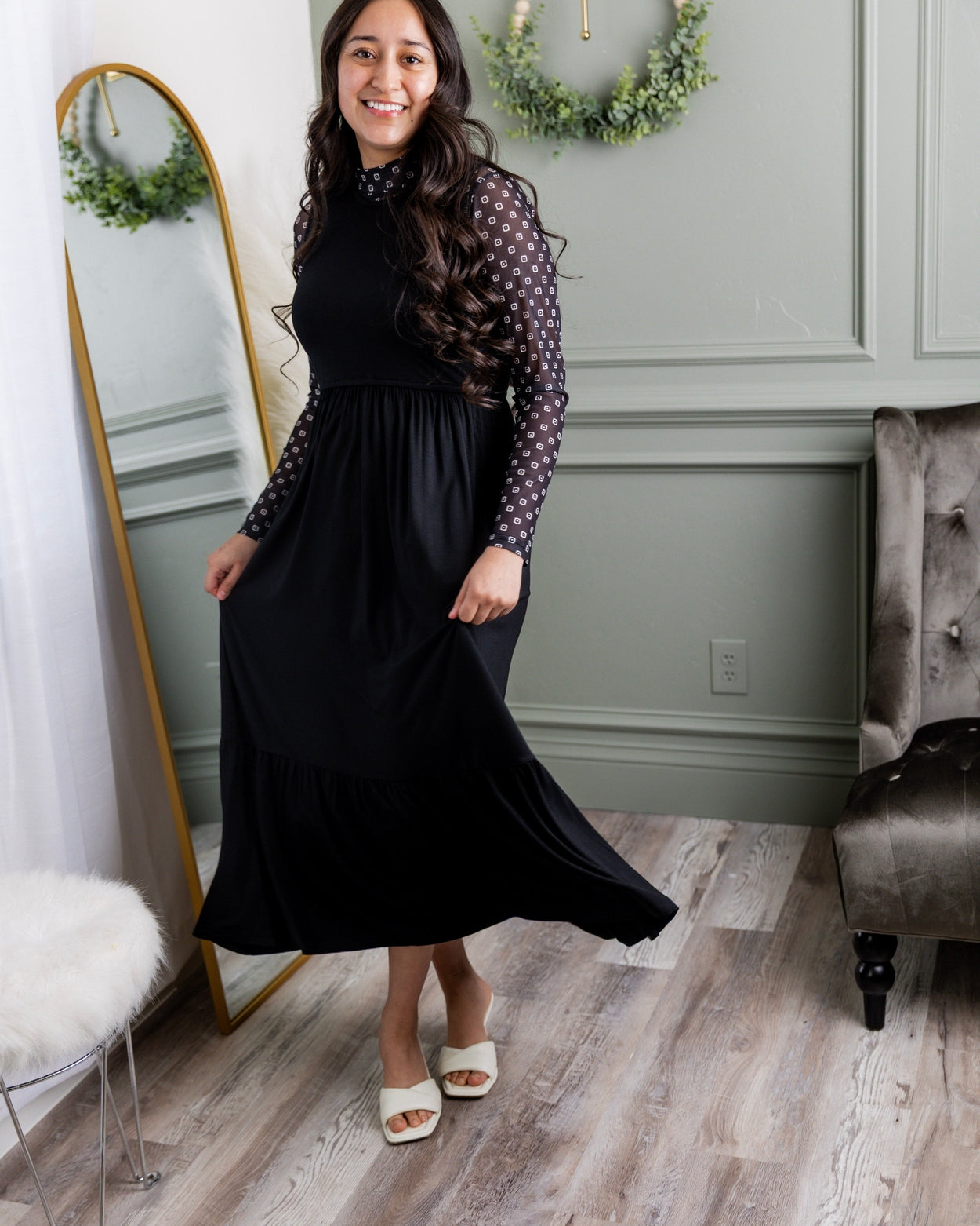 Riley Dress in Black - Final Sale nuggles-clothing