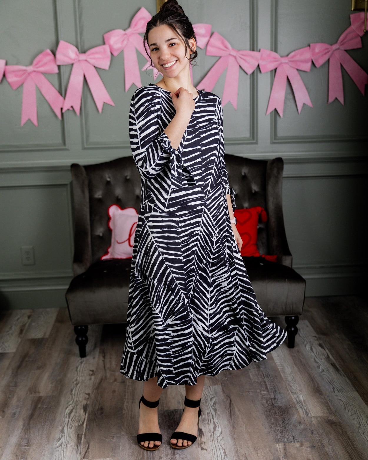 Hazel Dress in Zebra Swirl - Final Sale nuggles-clothing