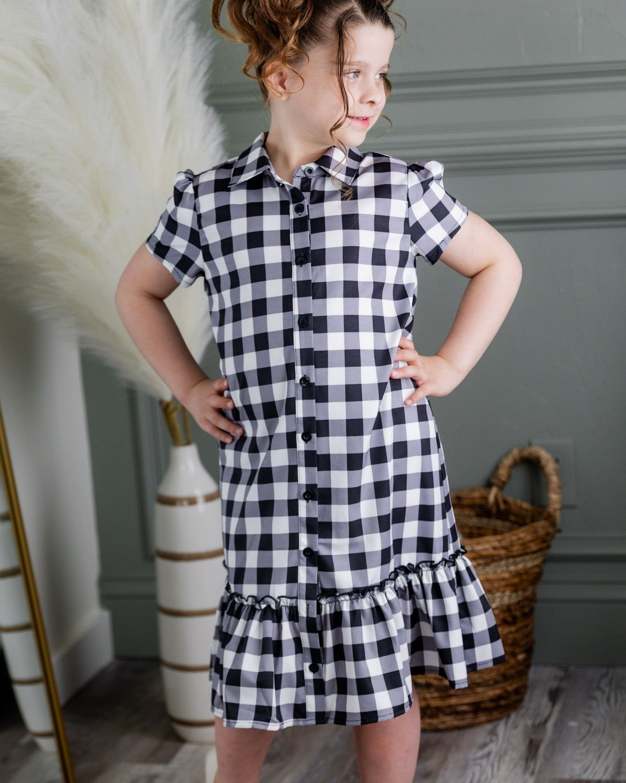 Girls Ellie Dress in Storybook Check nuggles-clothing