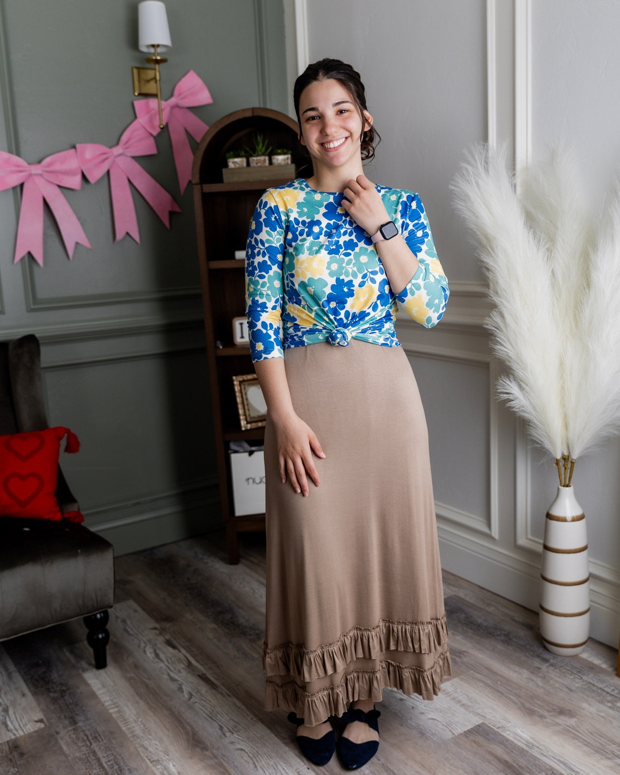 Callie Skirt in Dark Khaki - Final Sale nuggles-clothing