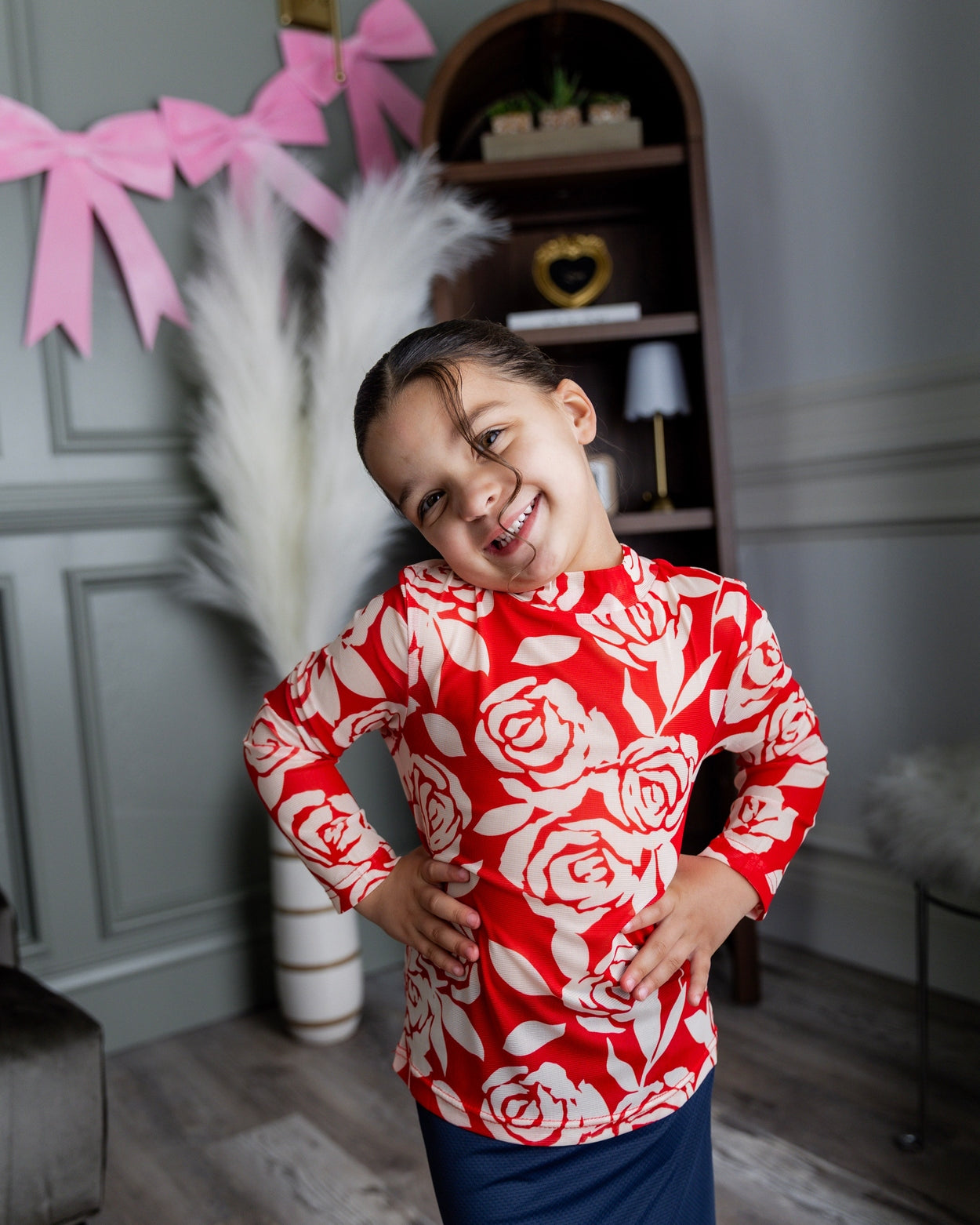 Girls' Mesh Tee in Rosie Rouge nuggles-clothing