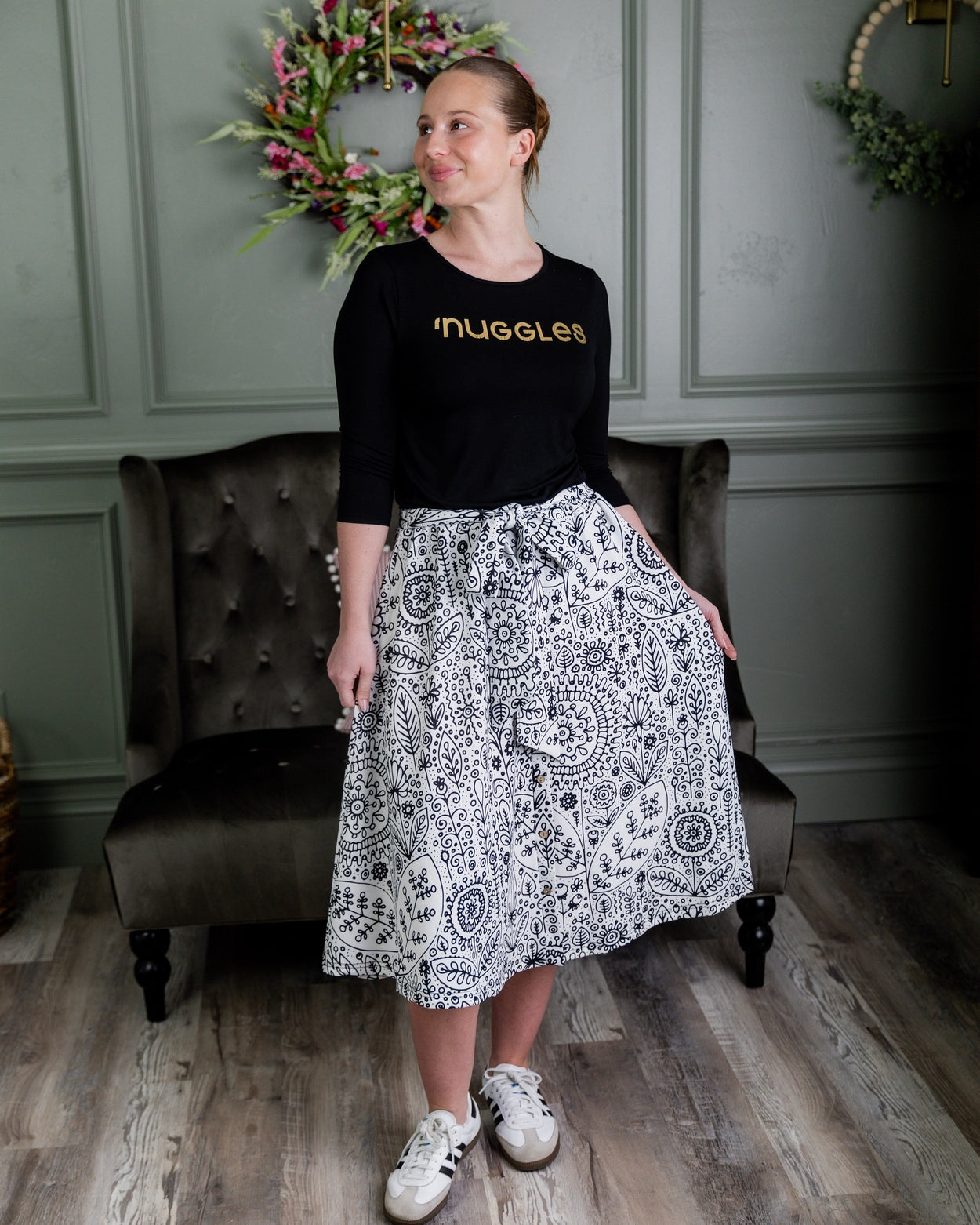 Bria Skirt in Sunday Sketch nuggles-clothing