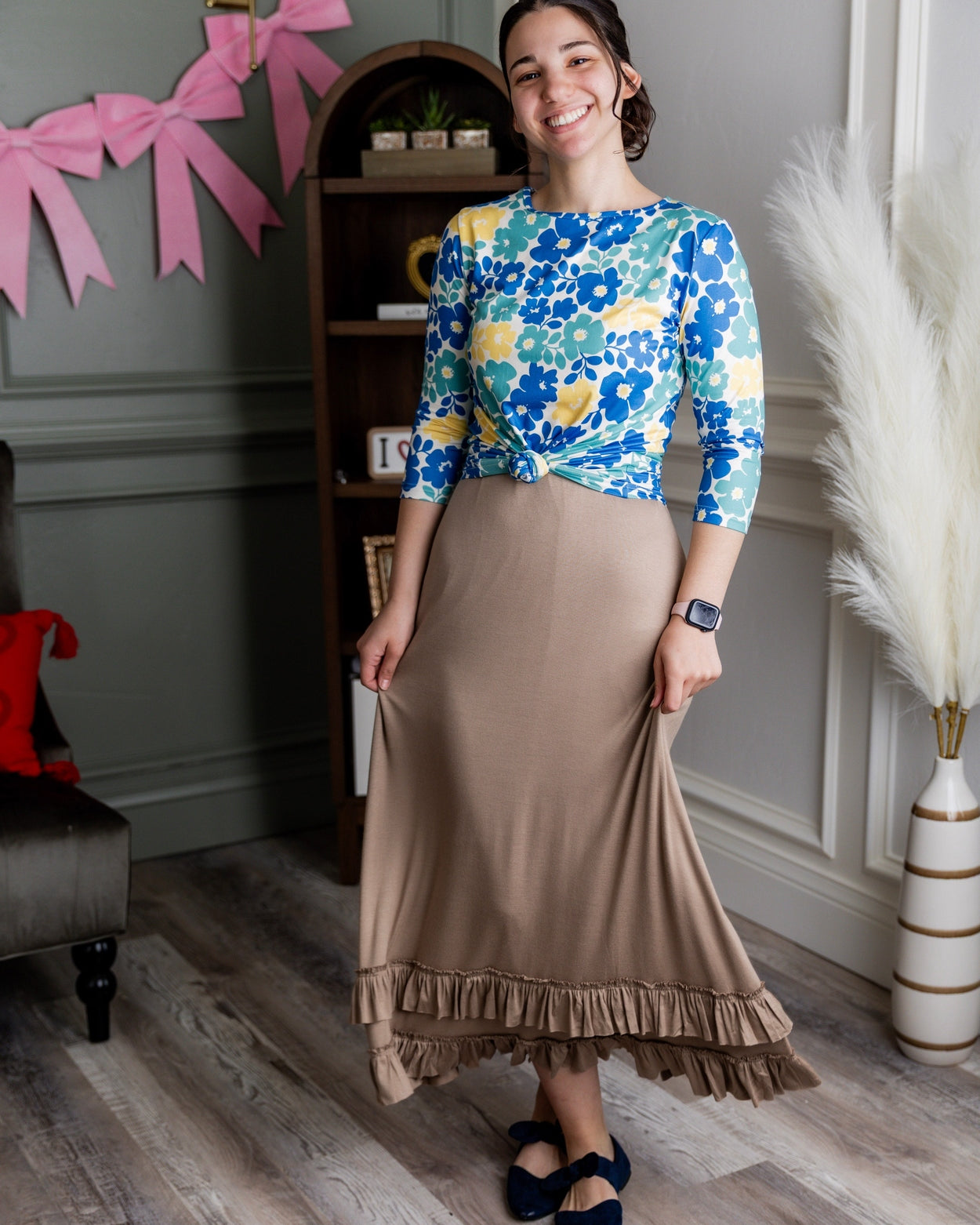 Callie Skirt in Dark Khaki - Final Sale nuggles-clothing