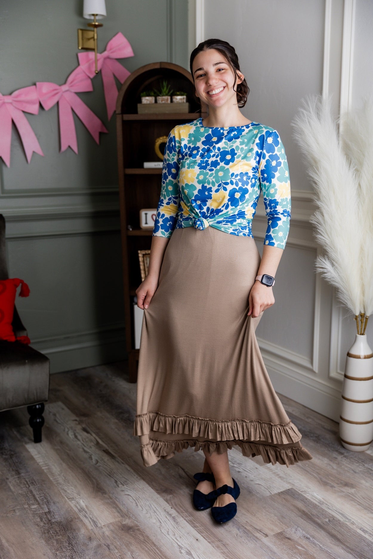Callie Skirt in Dark Khaki - Final Sale nuggles-clothing