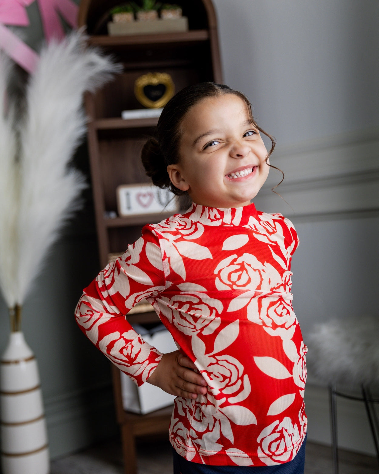 Girls' Mesh Tee in Rosie Rouge nuggles-clothing