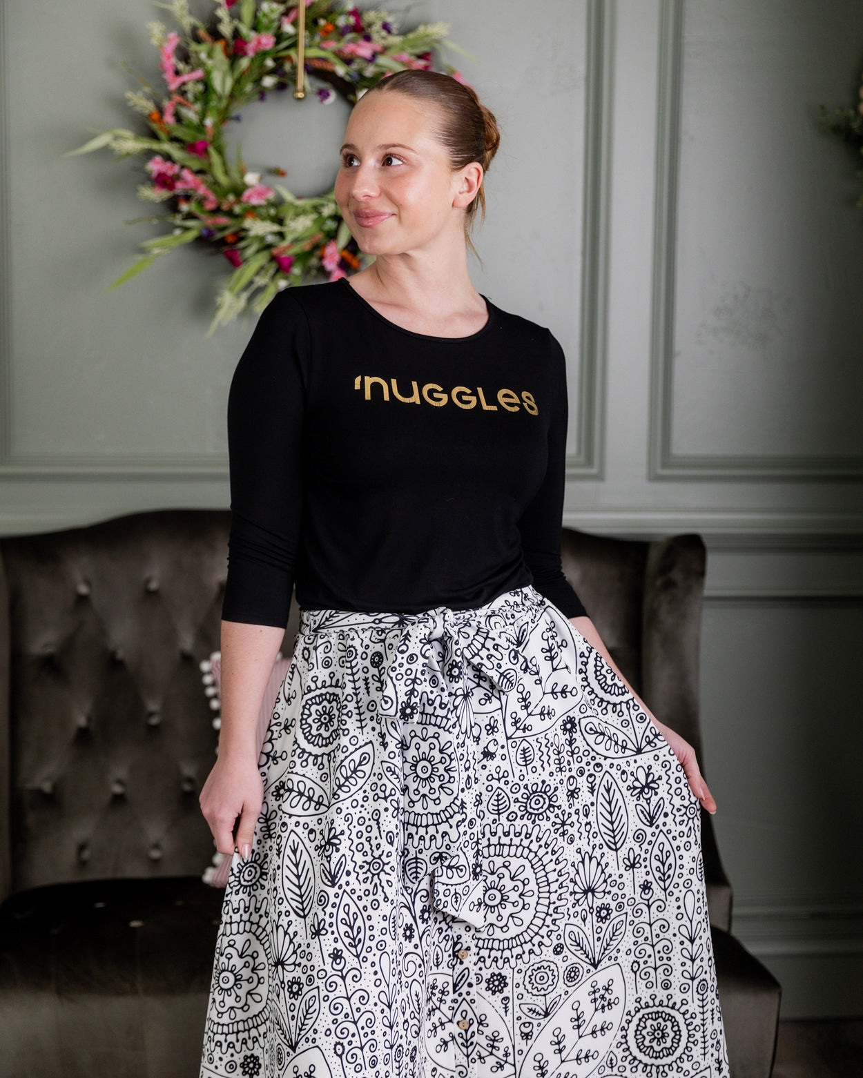Bria Skirt in Sunday Sketch nuggles-clothing