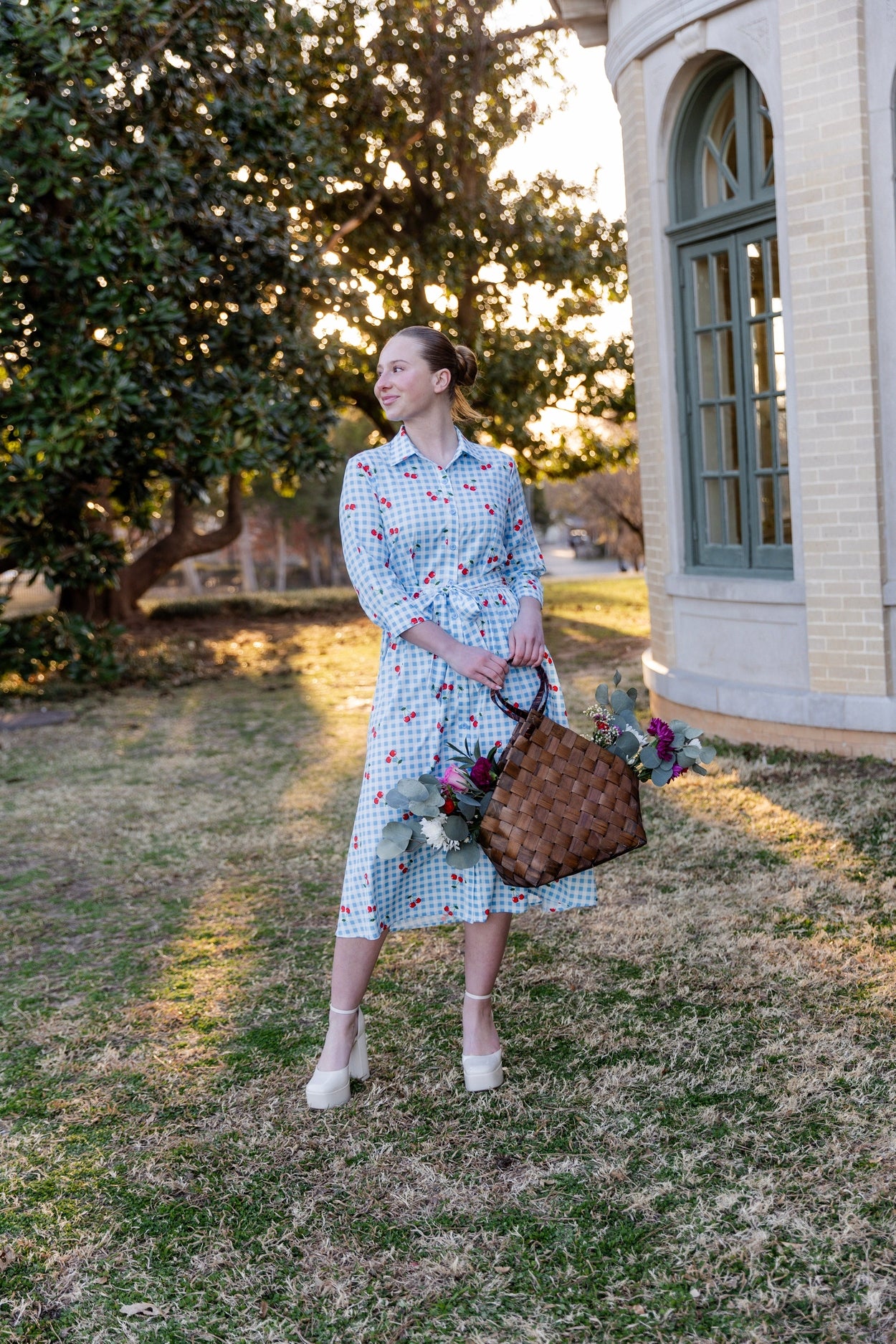 Rachel Dress in Sweet Cherry Check nuggles-clothing