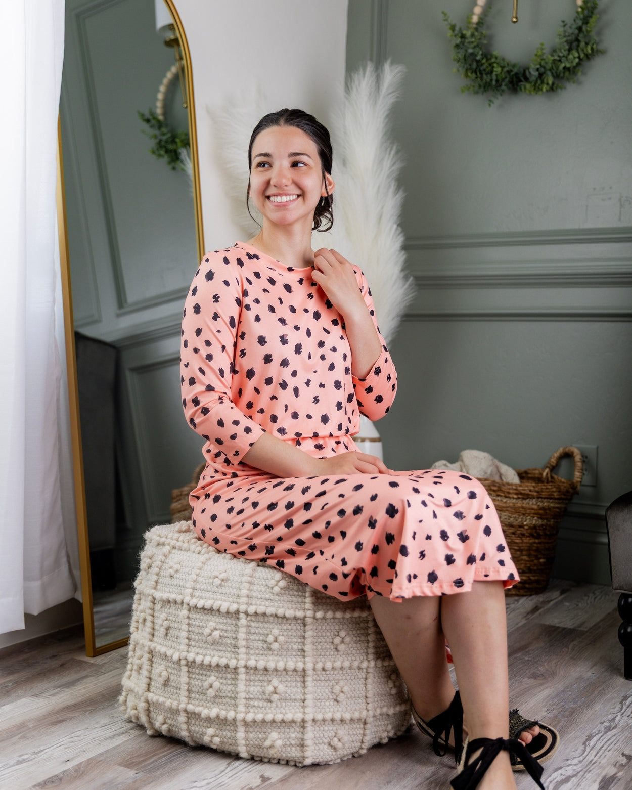 Model wearing Nuggles® Harper Jane Dress in Sweetheart