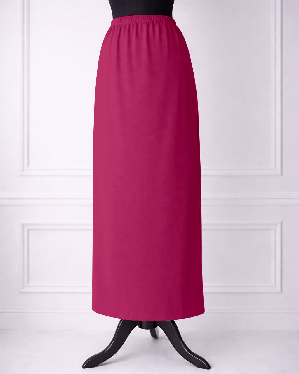 Stock photo of our Nuggles® 36-inch classic skirt elastic waistband and straight silhouette in Hot Pink