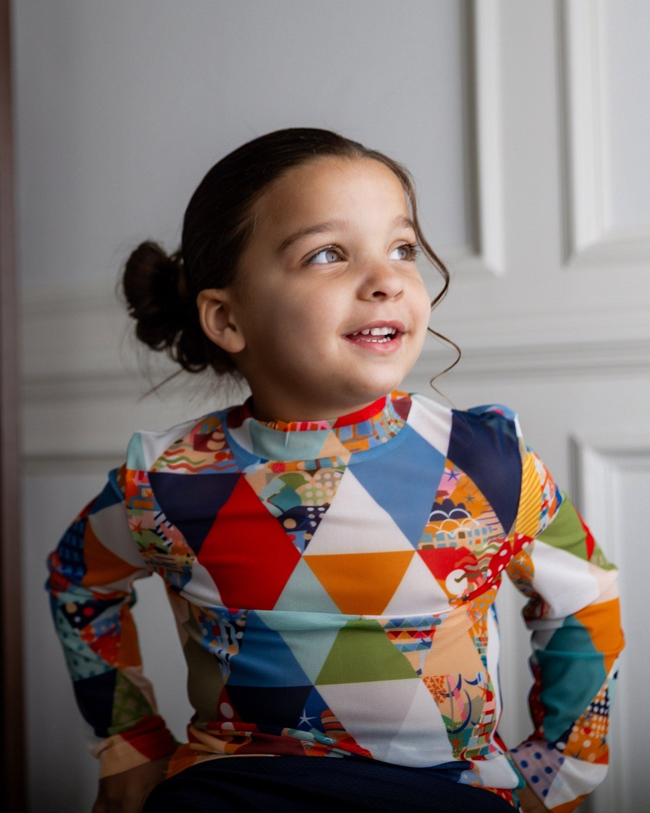 Girls' Mesh Tee in Triangle Taffy nuggles-clothing
