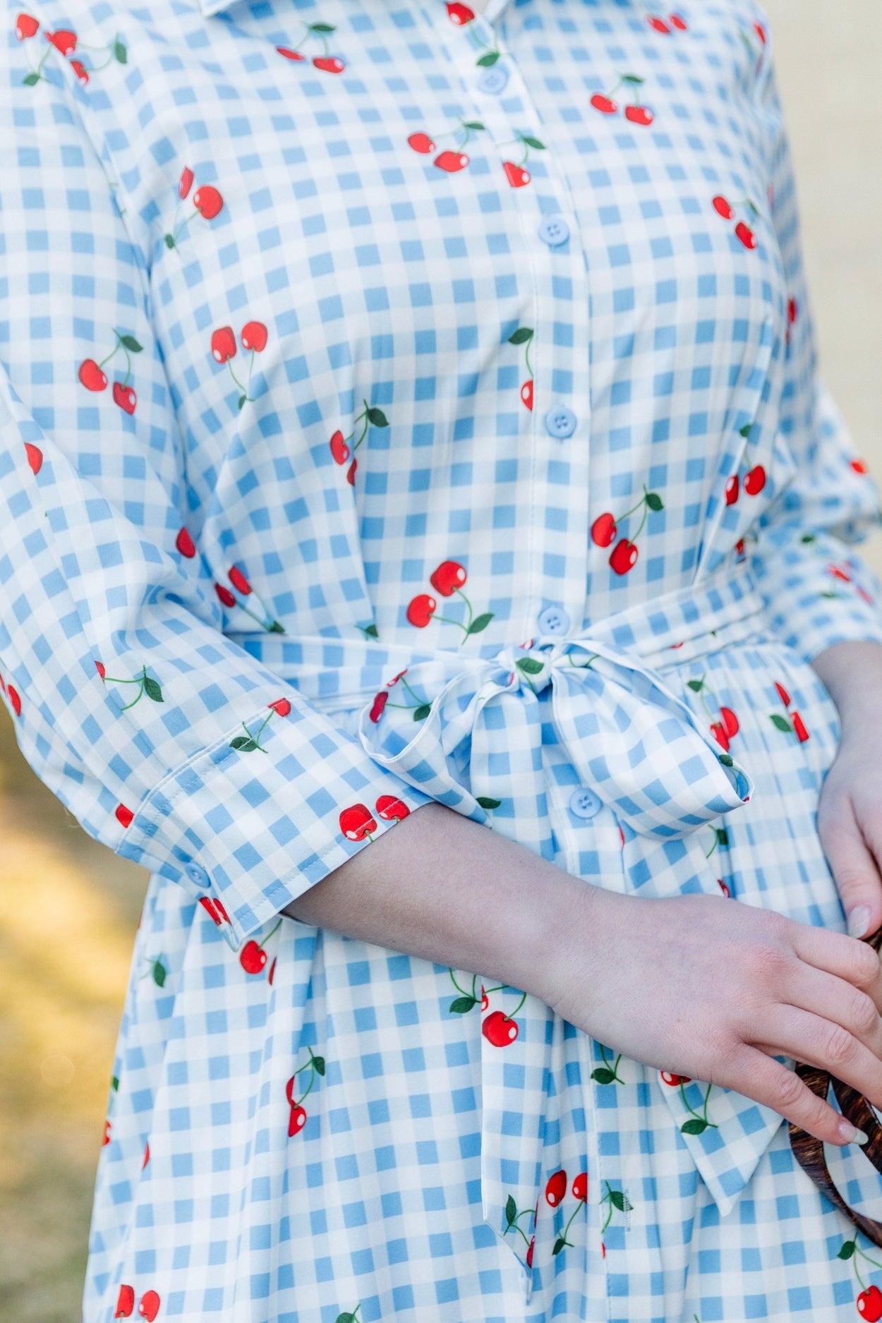 Rachel Dress in Sweet Cherry Check nuggles-clothing