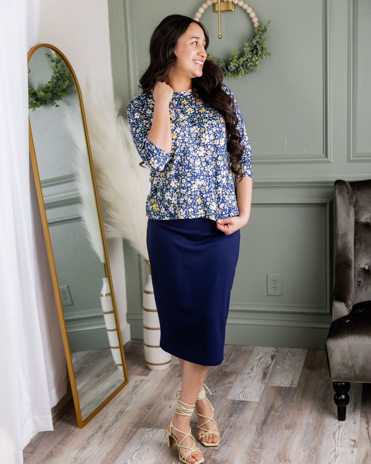 Lucia Top in Cottage Blue nuggles-clothing