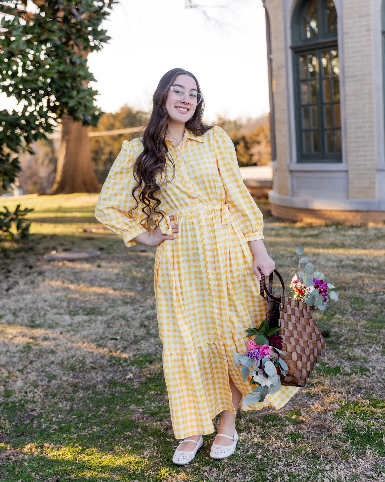 Leila Dress in Sunshine Check nuggles-clothing