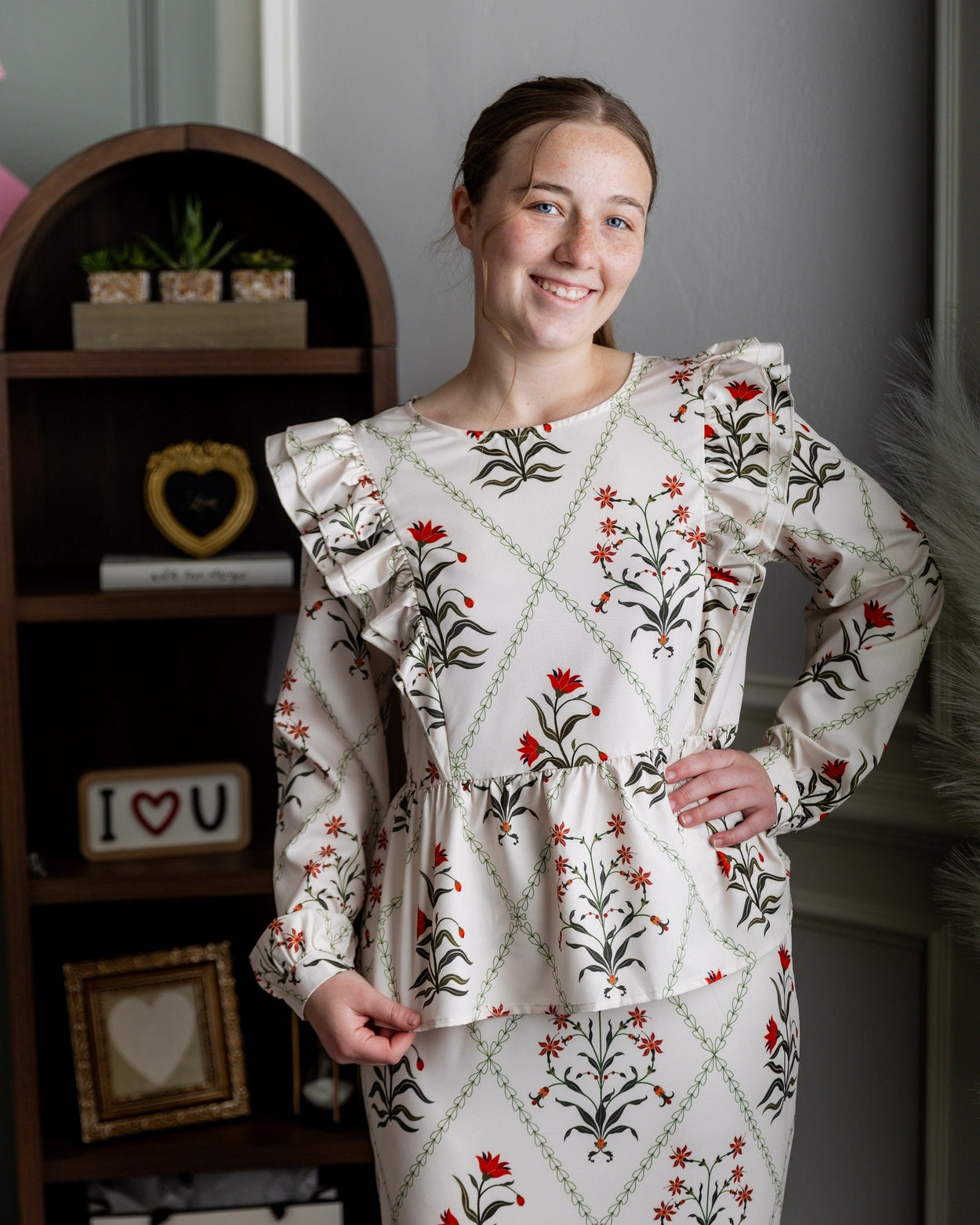 Rae Top in Ivory Spring - Final Sale nuggles-clothing
