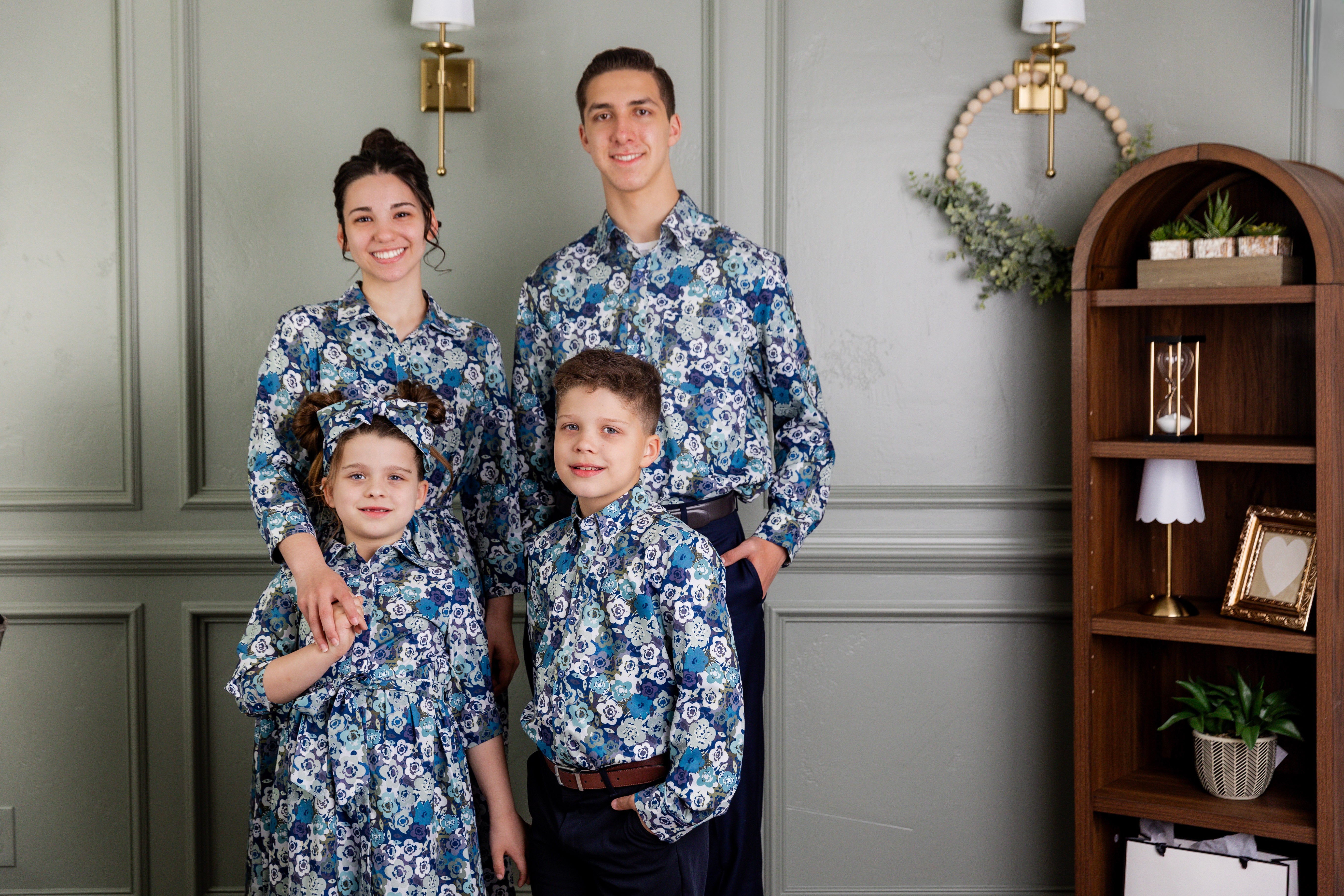 Models wearing our Nuggles® Easter Collection in Sand Plaid