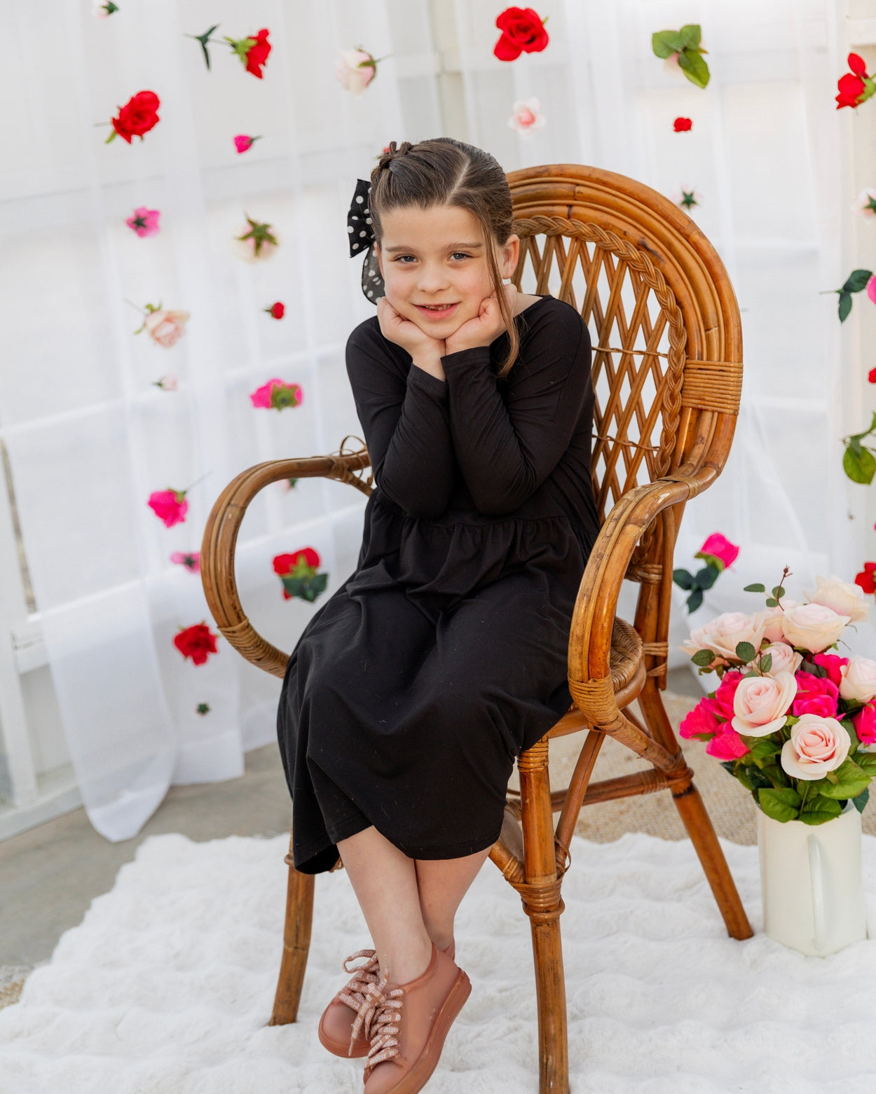 Girls' Farah Dress in Black - Final Sale nuggles-clothing