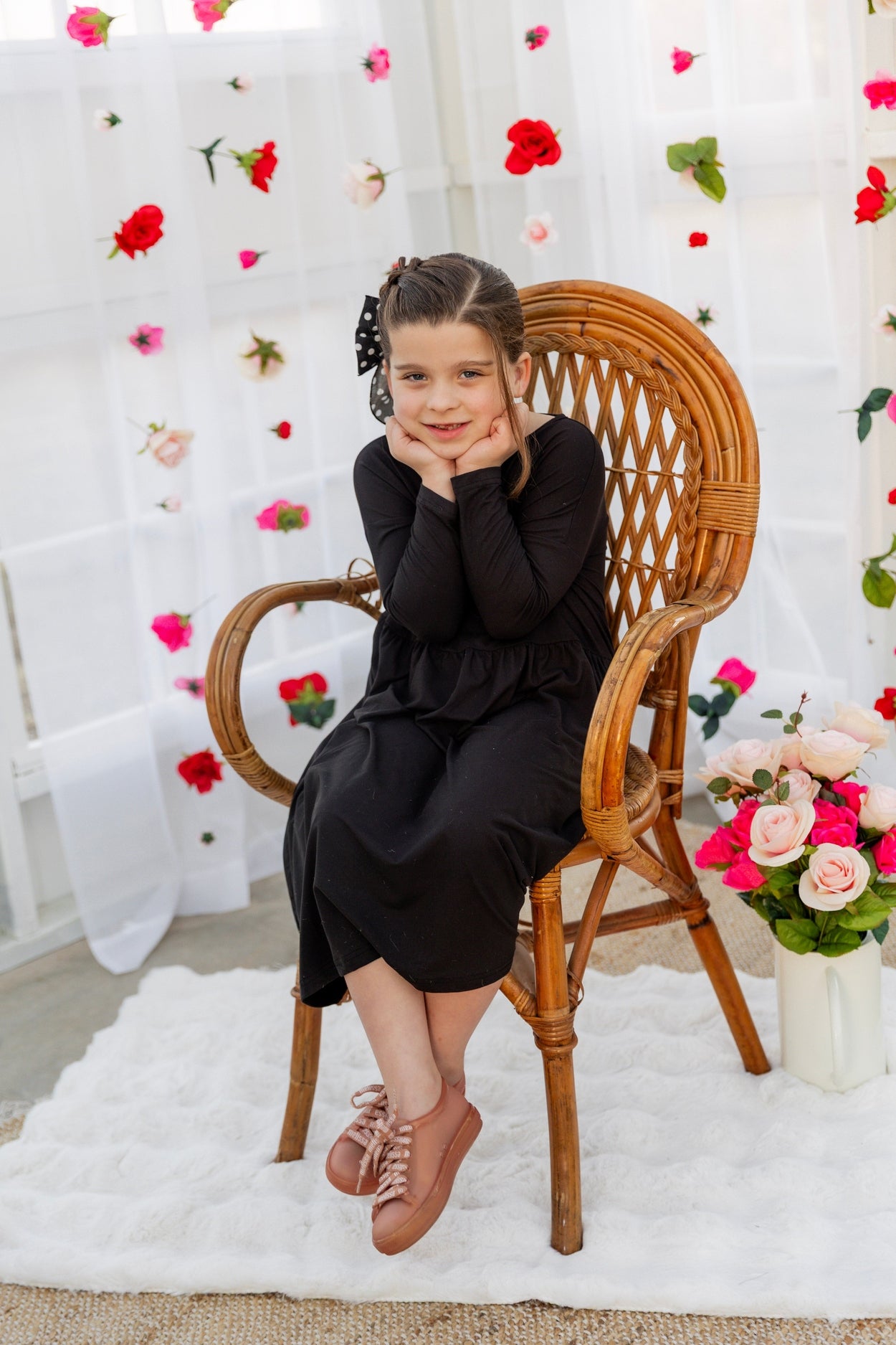 Girls' Farah Dress in Black - Final Sale nuggles-clothing