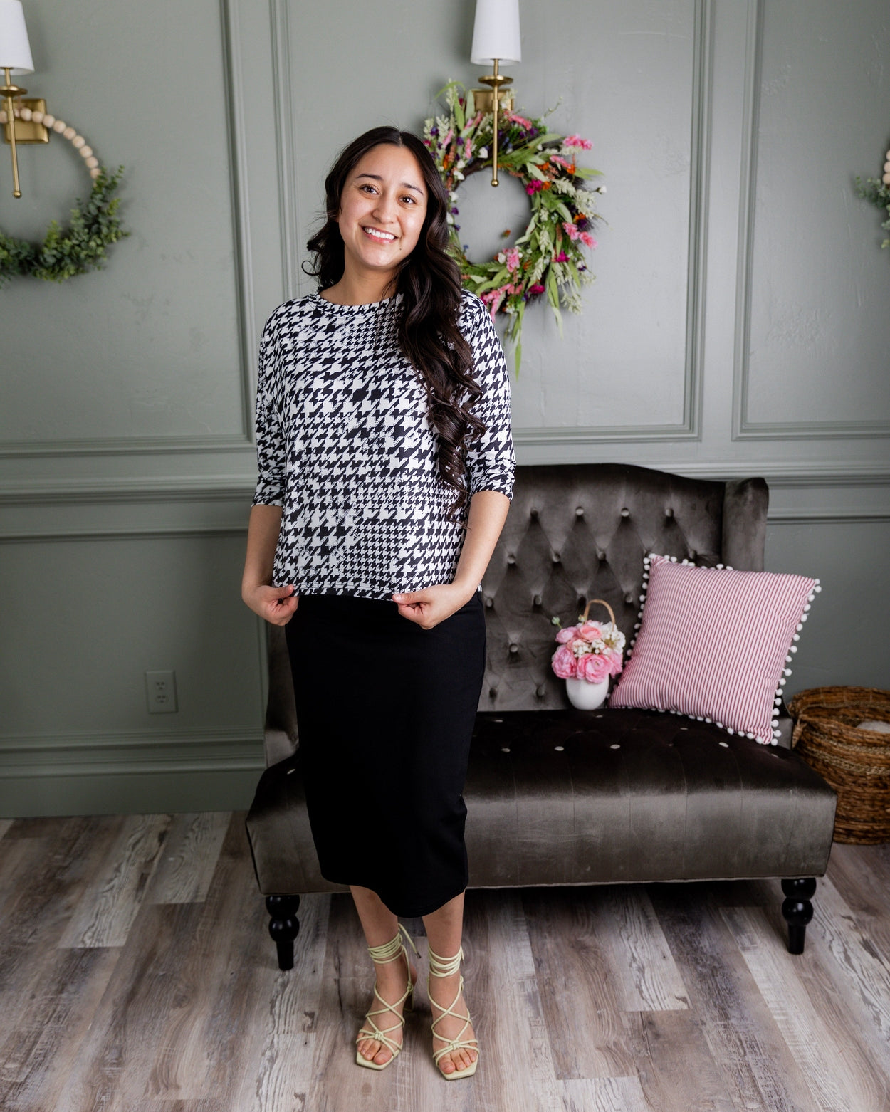 Lucia Top in Classic Charmer nuggles-clothing