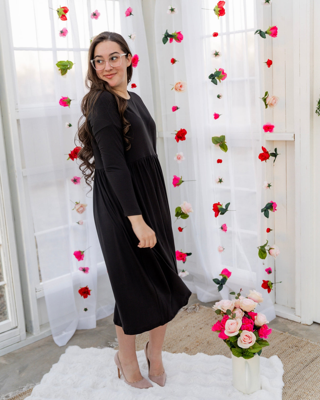 Farah Dress in Black - Final Sale nuggles-clothing