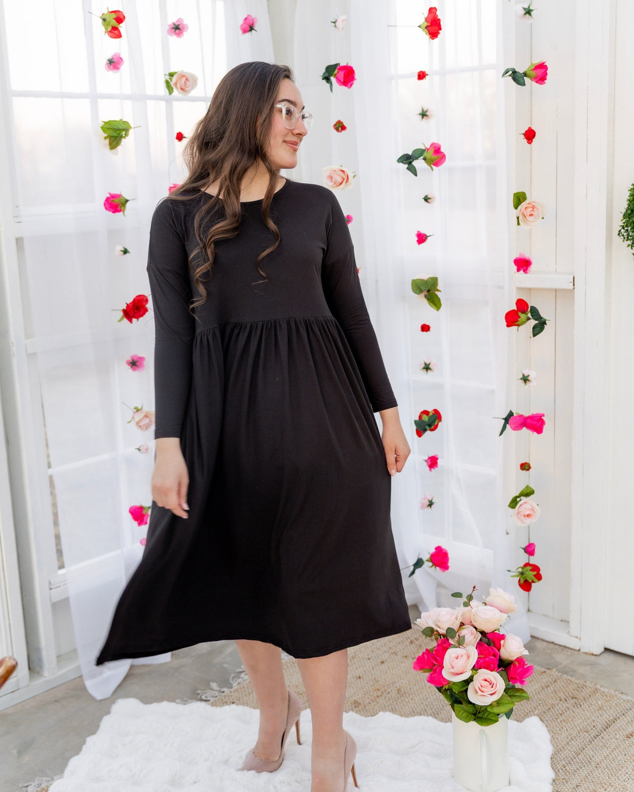 Farah Dress in Black - Final Sale nuggles-clothing