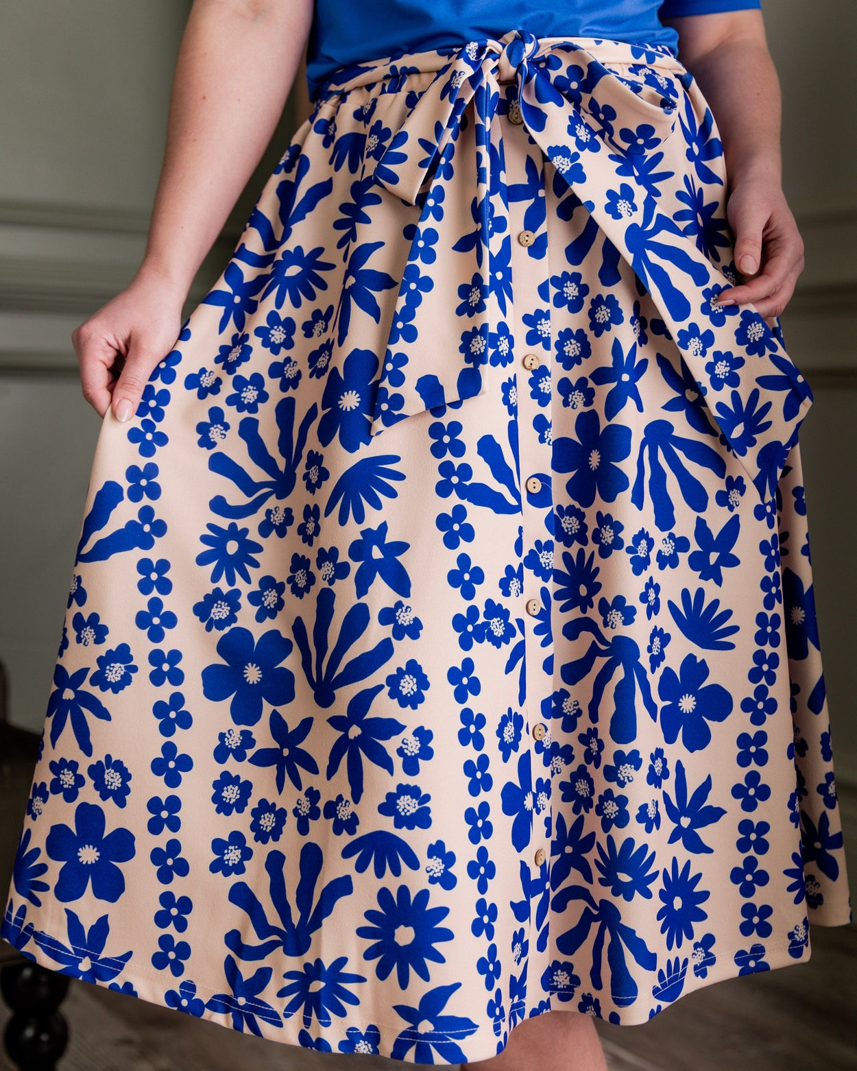 Bria Skirt in Sapphire Scrolls nuggles-clothing