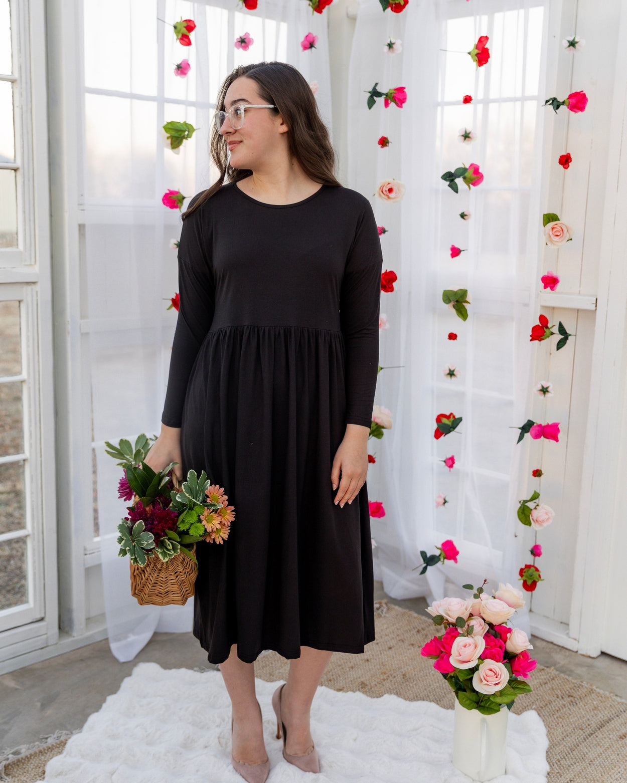 Farah Dress in Black - Final Sale nuggles-clothing