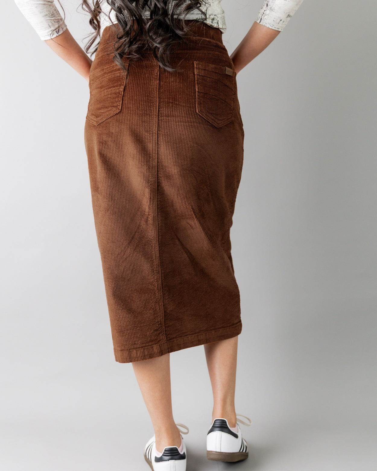 31" Corduroy Skirt in Rust - Final Sale nuggles-clothing