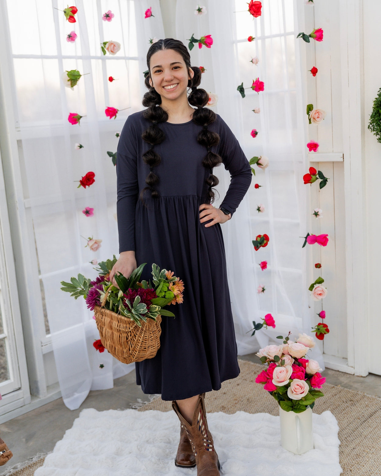 Farah Dress in Navy - Final Sale nuggles-clothing