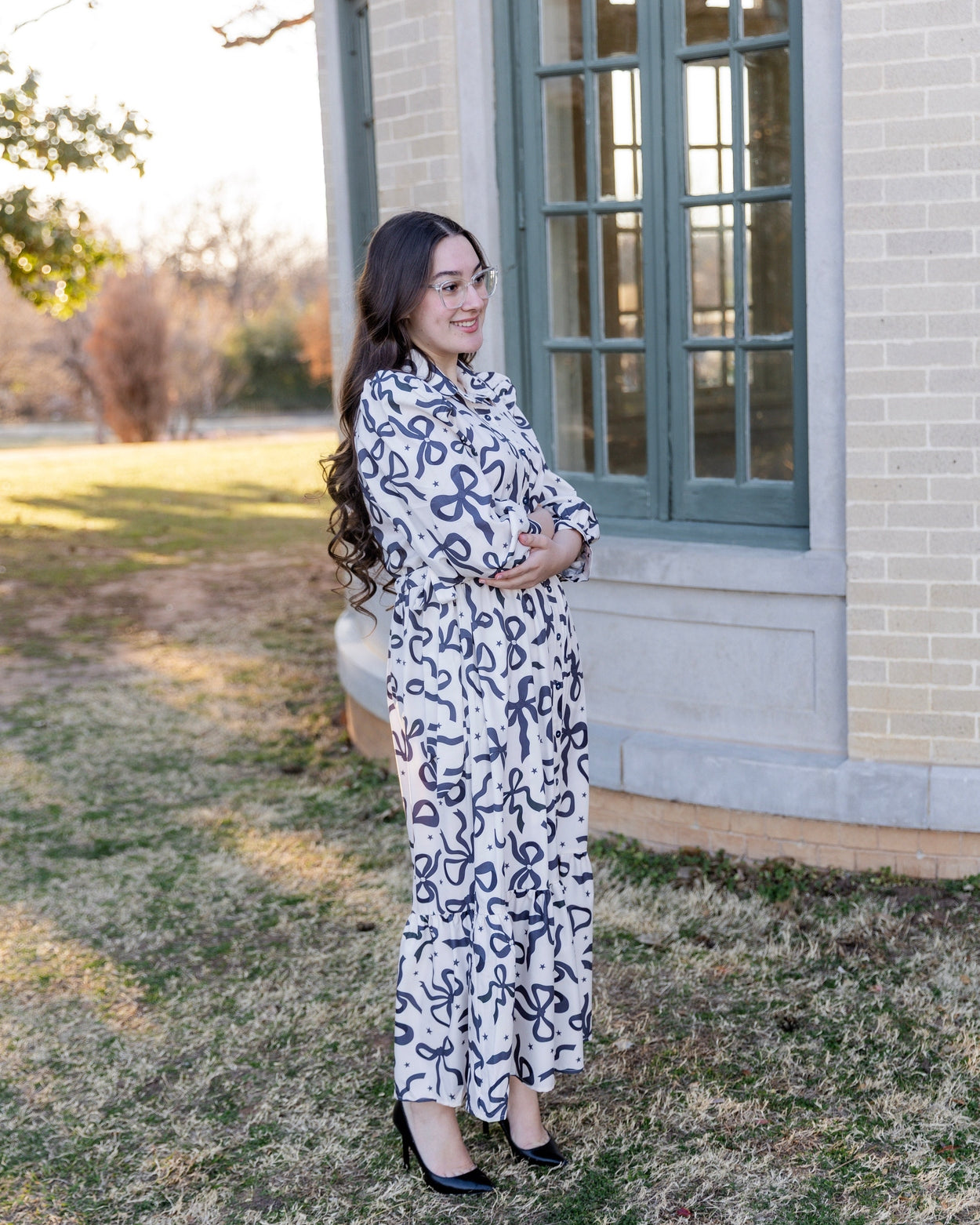 Leila Dress in Bow & Tell nuggles-clothing