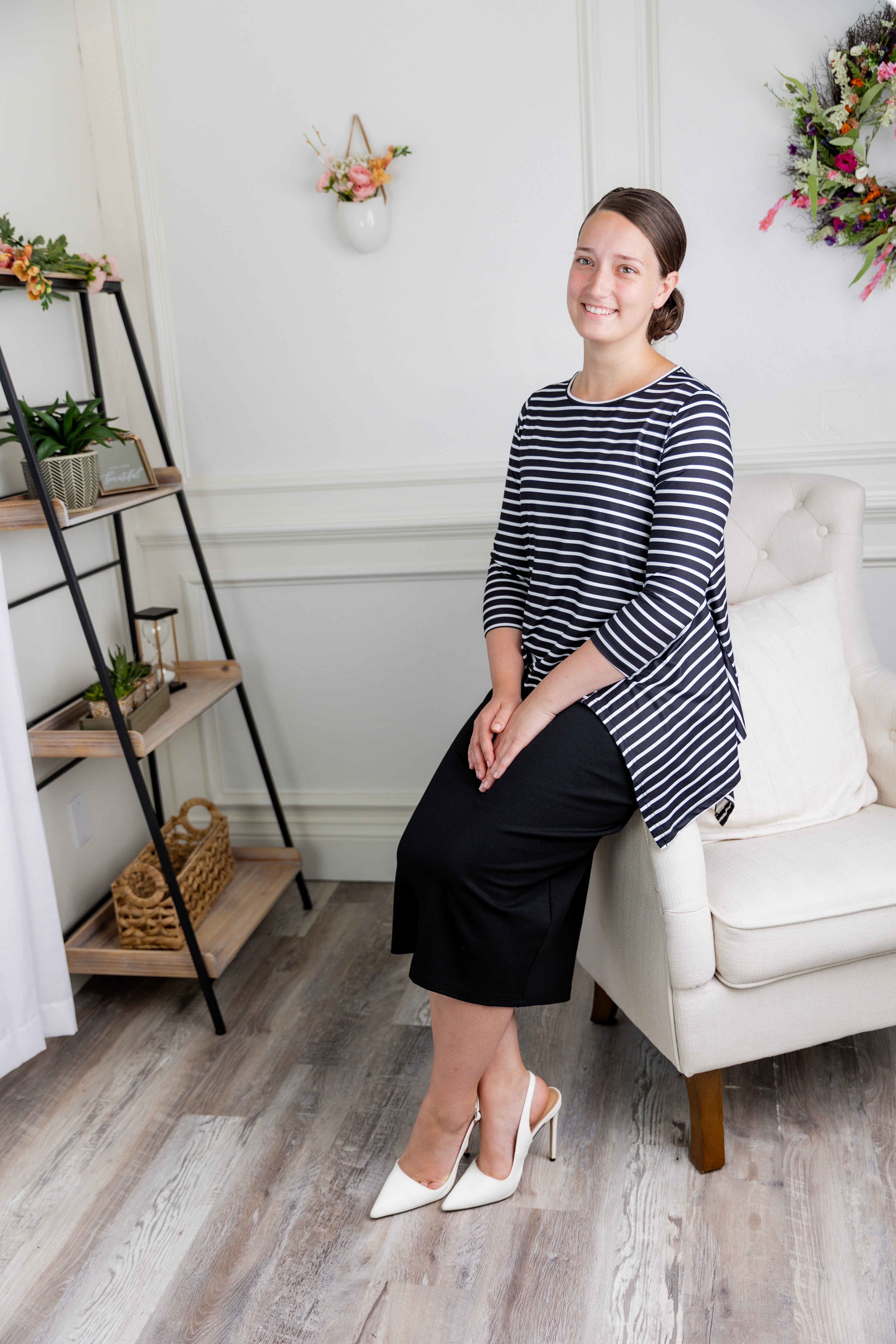 Norie Top by Nuggles® – modest women’s top with 3/4 sleeves and relaxed fit.