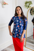 Mae Top by Nuggles® in contrasting knit fabric with front pocket