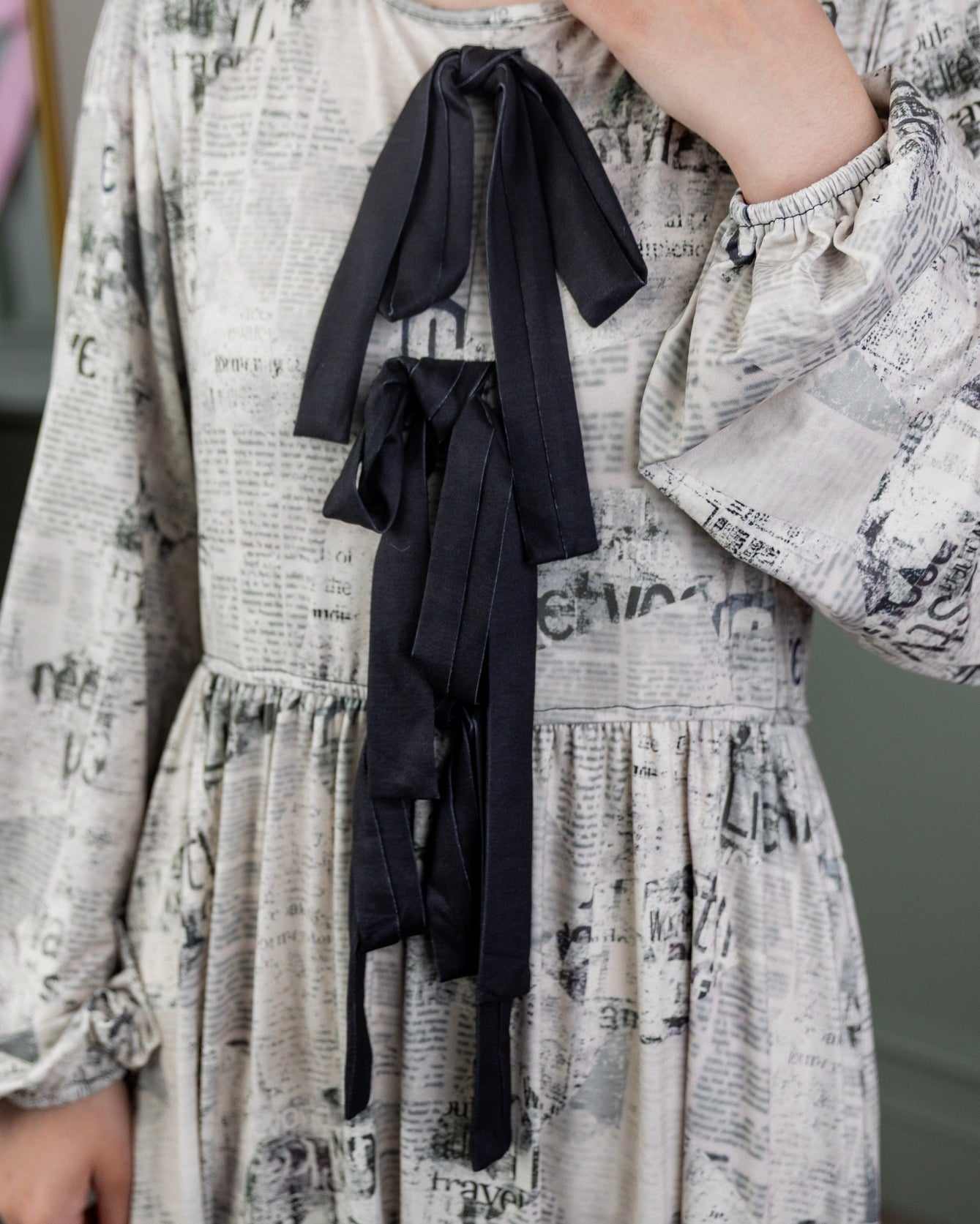 Addison Dress in Whispering Headlines - Final Sale nuggles-clothing