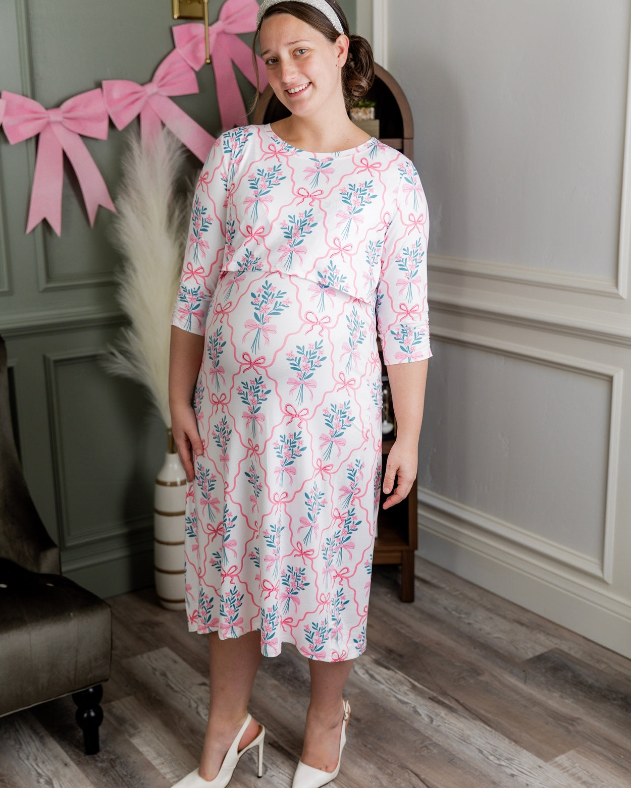 Nalani Nursing Dress in Pixie Petals - Final Sale nuggles-clothing