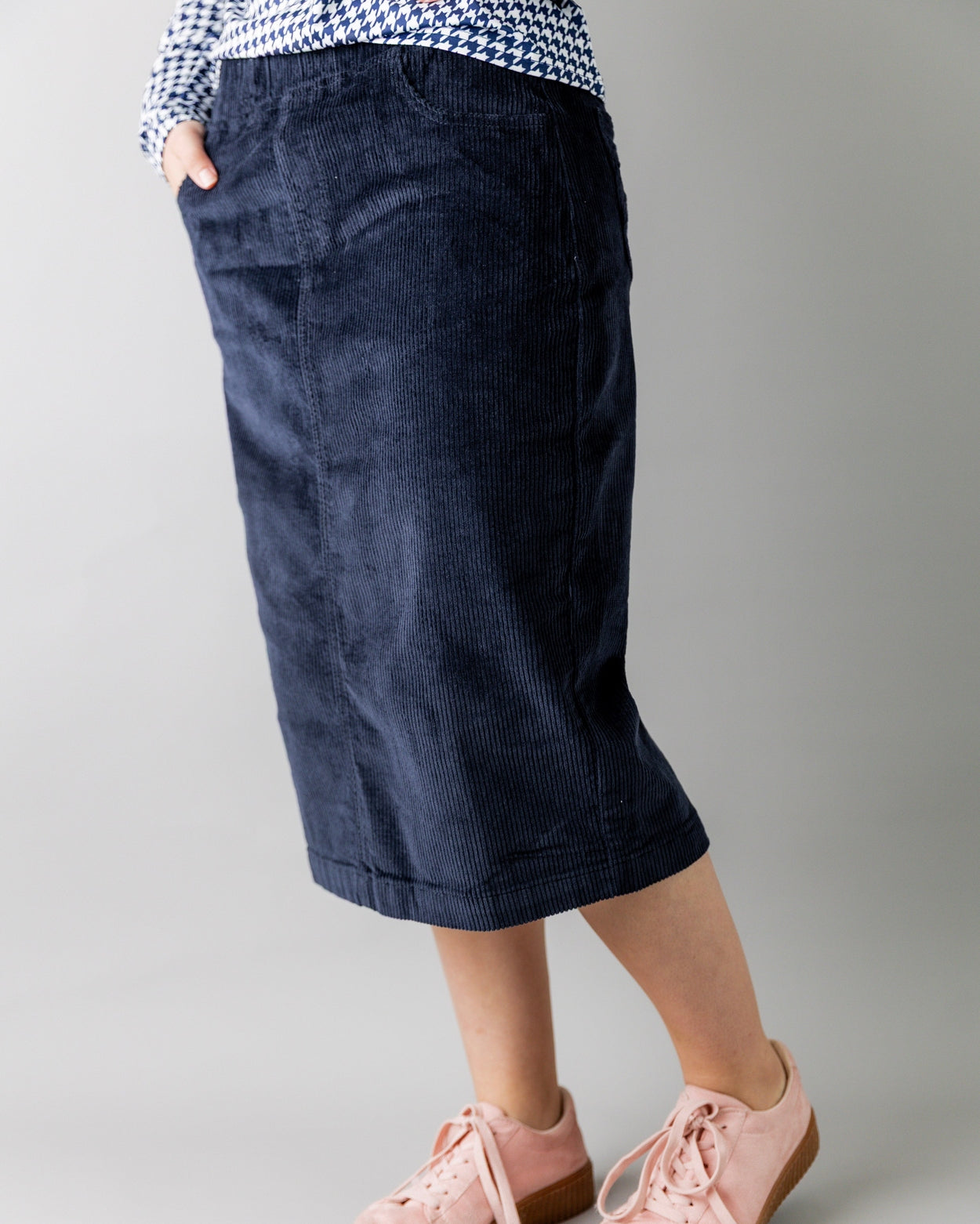 27" Corduroy Skirt in Navy - Final Sale nuggles-clothing