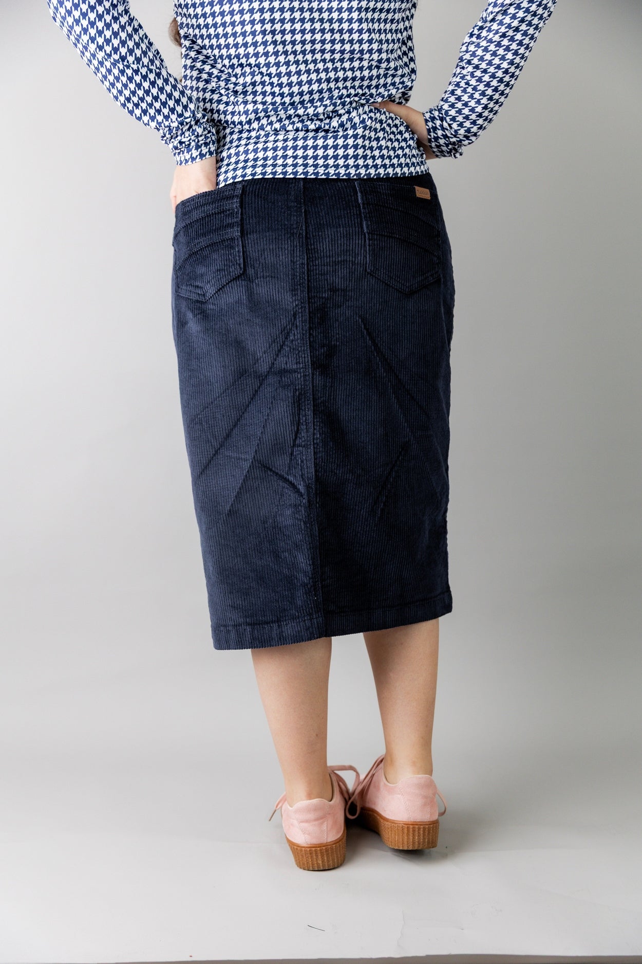 27" Corduroy Skirt in Navy - Final Sale nuggles-clothing