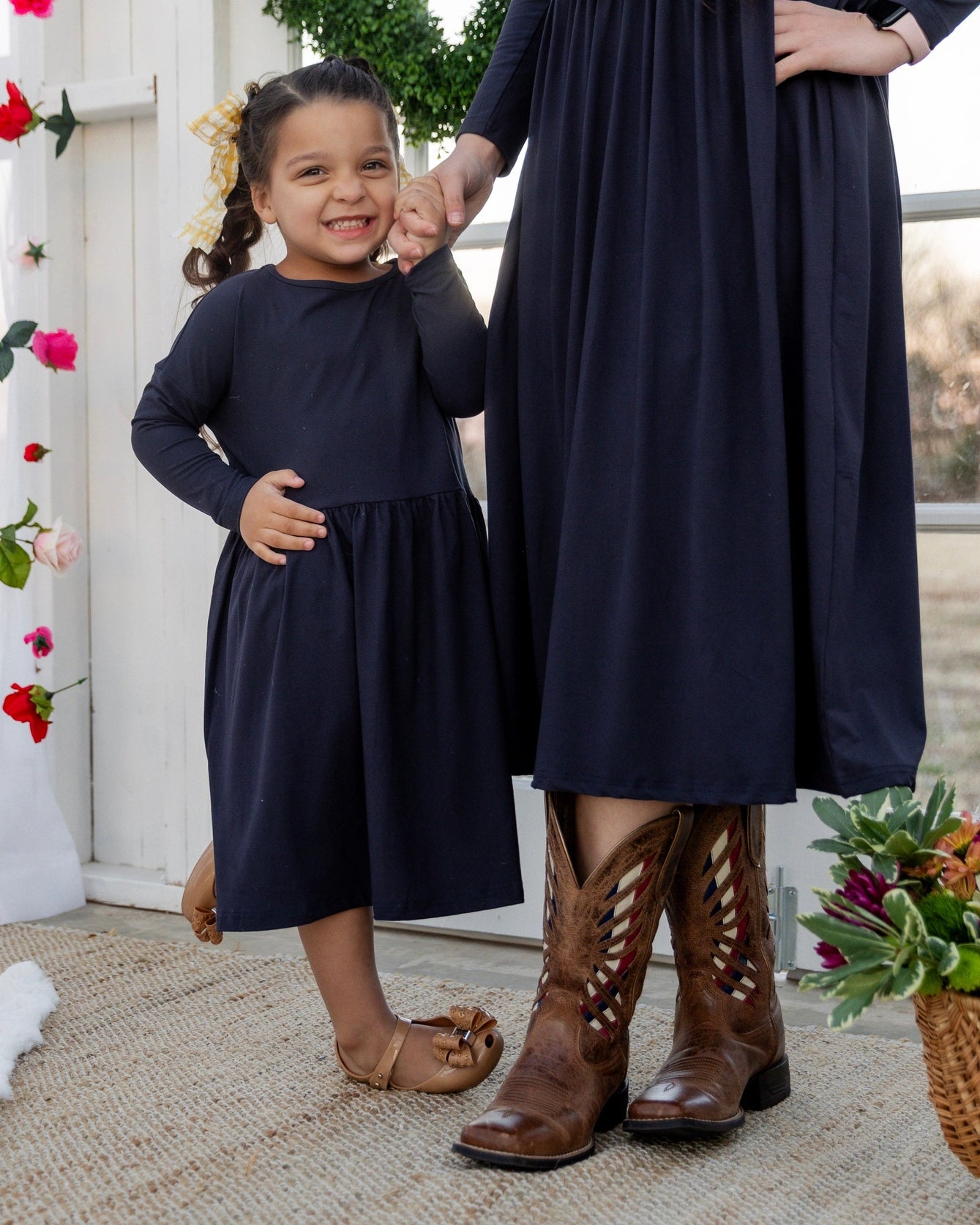 Girls' Farah Dress in Navy - Final Sale nuggles-clothing