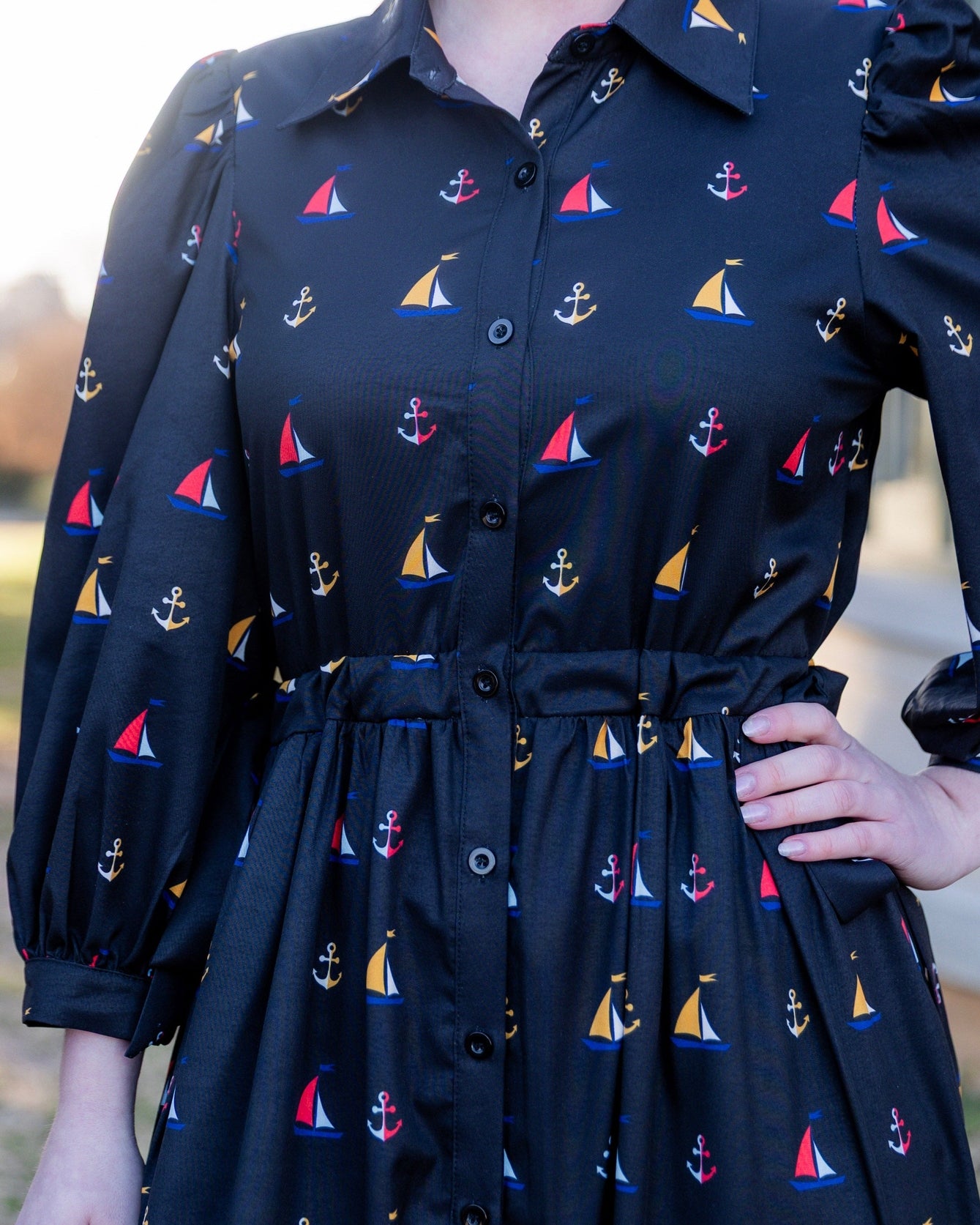 Leila Dress in Tiny Skipper nuggles-clothing
