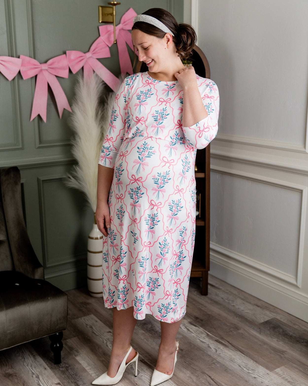 Nalani Nursing Dress in Pixie Petals - Final Sale nuggles-clothing