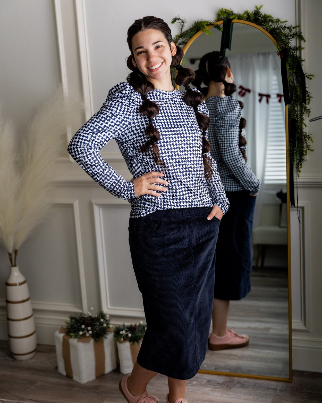 27" Corduroy Skirt in Navy - Final Sale nuggles-clothing