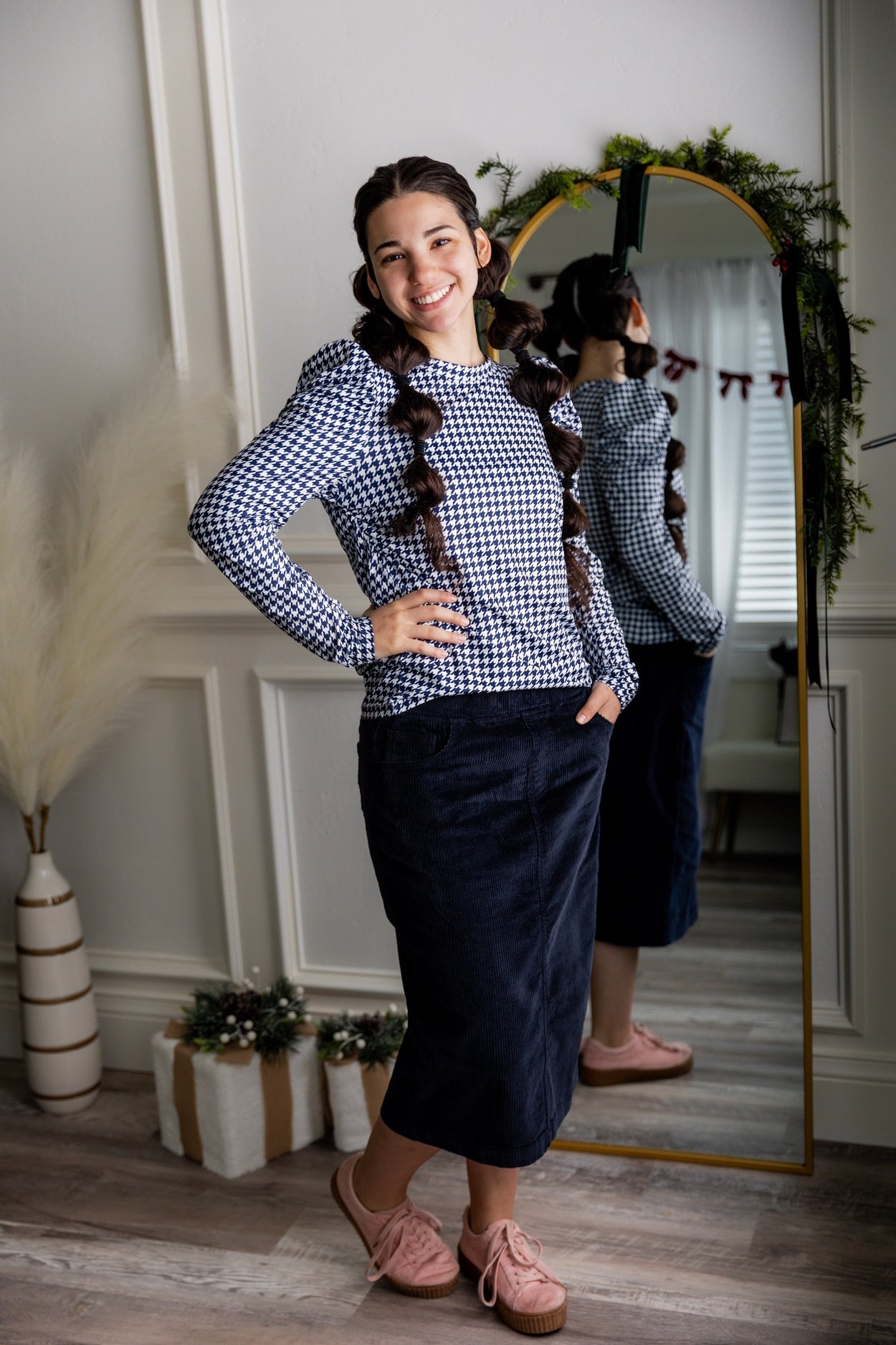 27" Corduroy Skirt in Navy - Final Sale nuggles-clothing