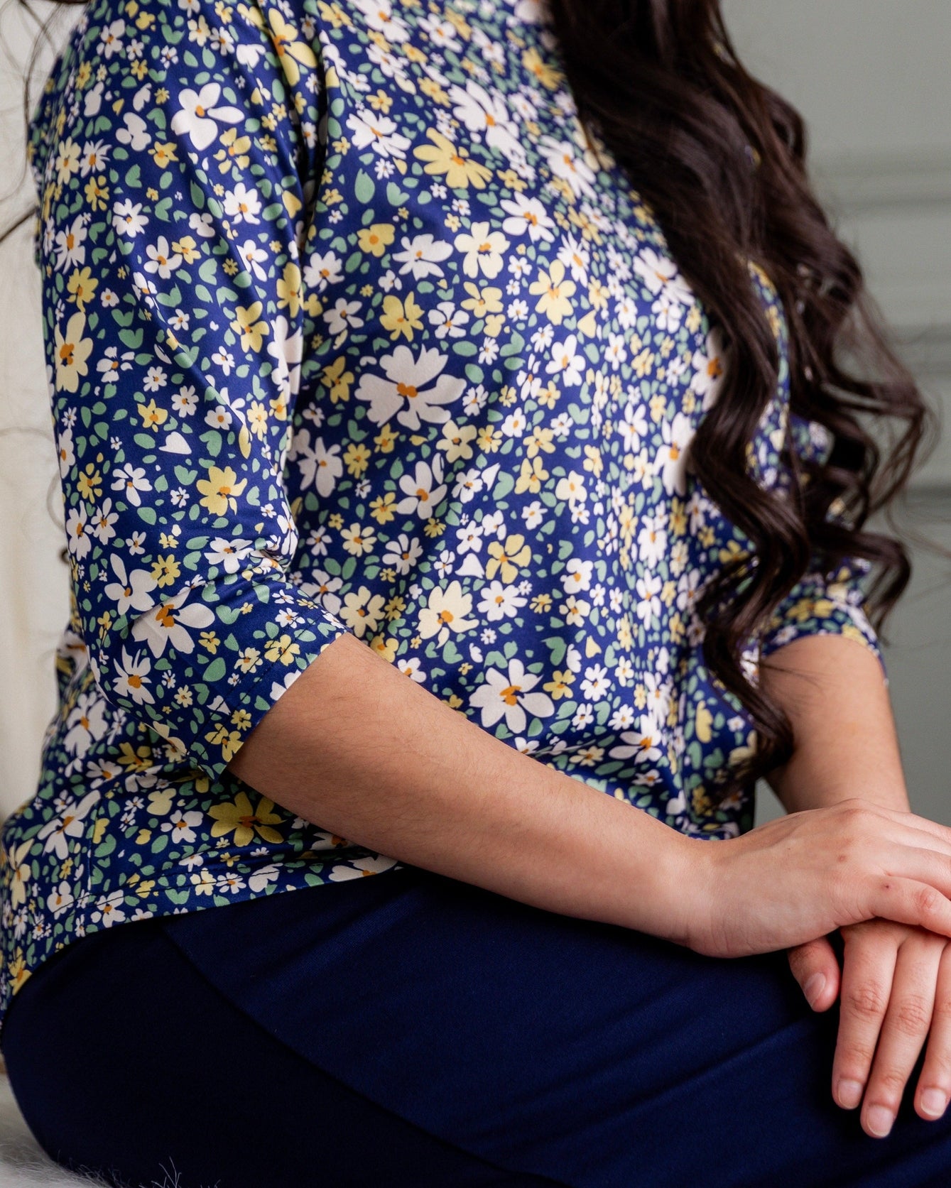 Lucia Top in Cottage Blue nuggles-clothing