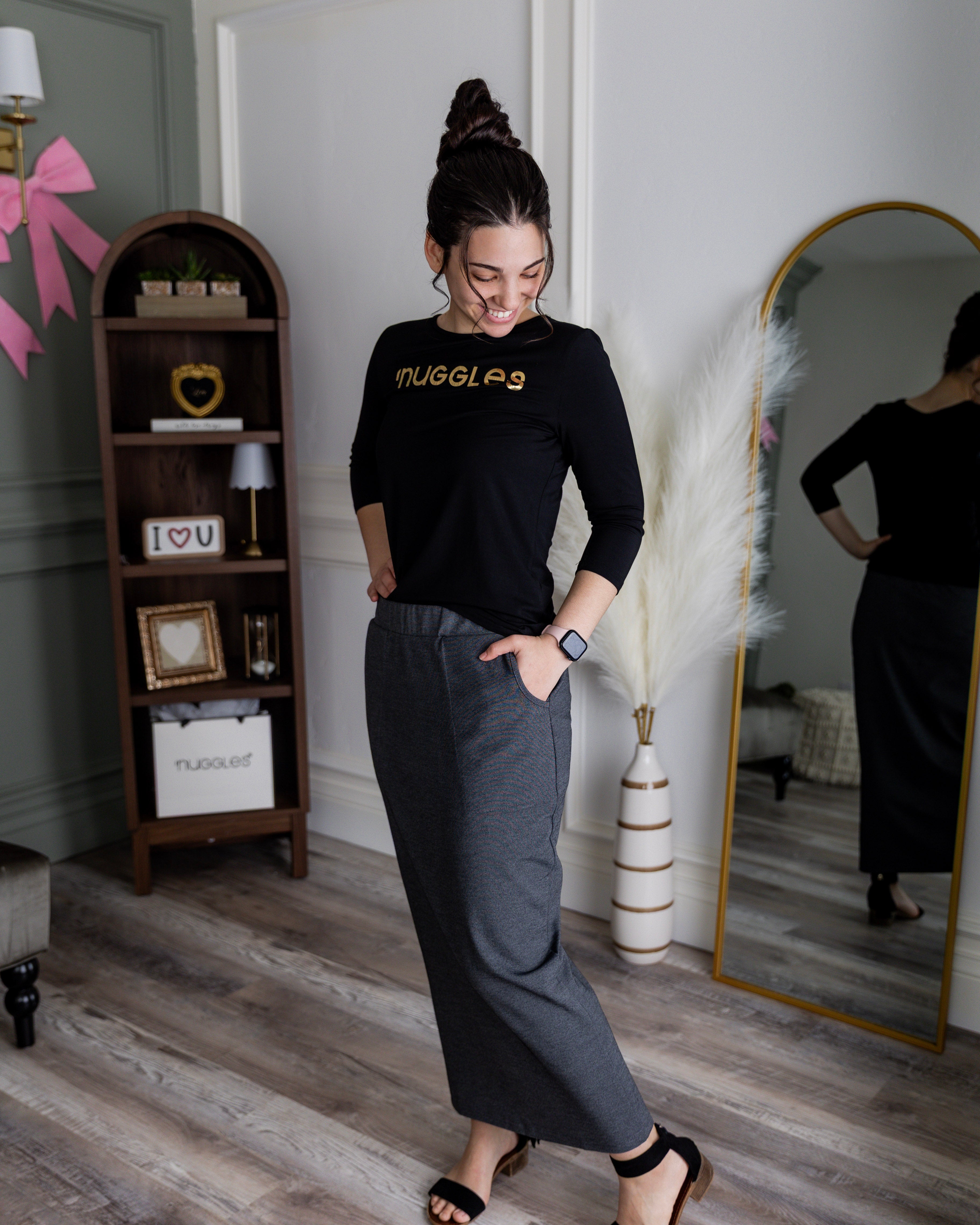 Our modest Nuggles® 34" Pocket Classic Skirt with front pockets”