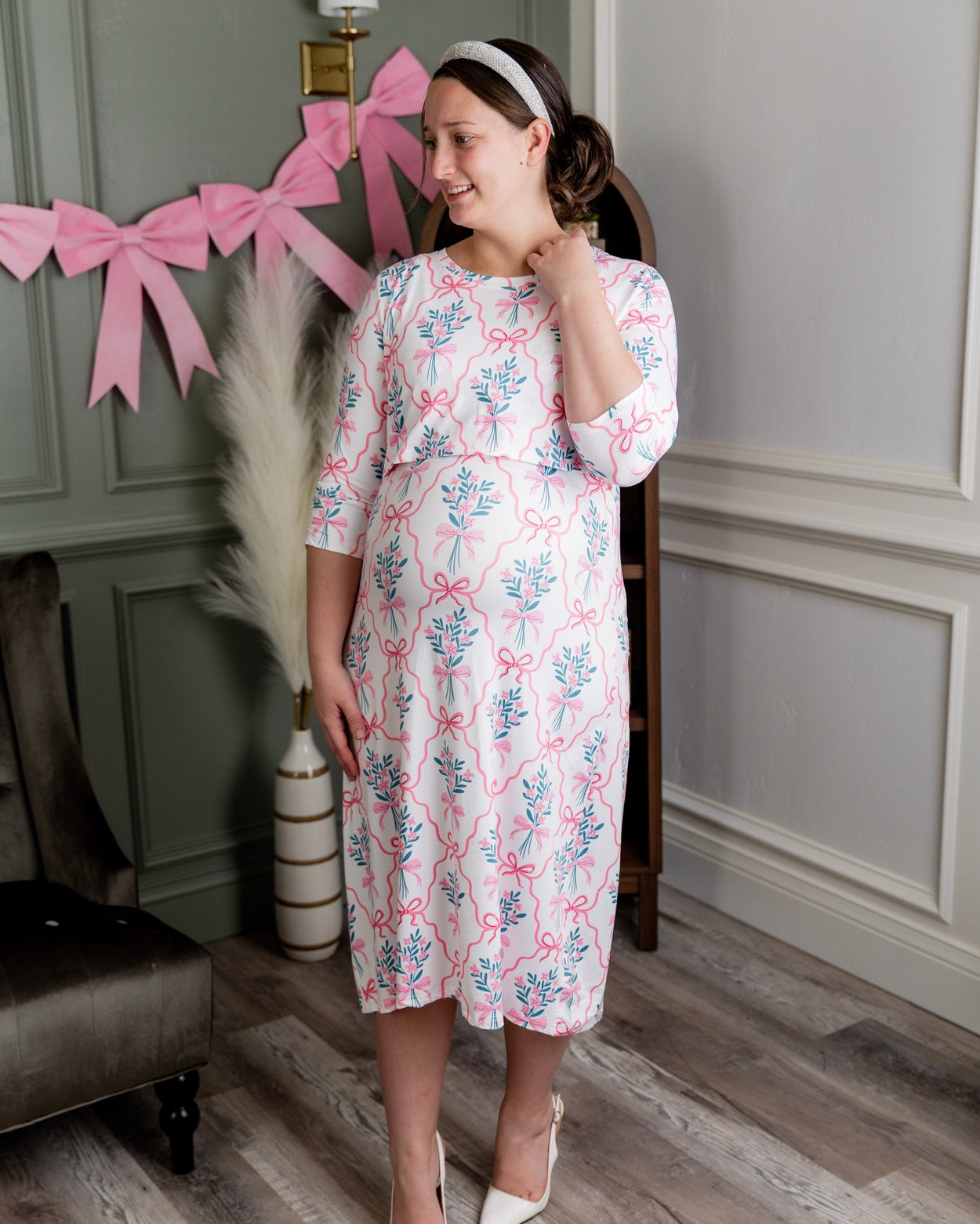Nalani Nursing Dress in Pixie Petals - Final Sale nuggles-clothing